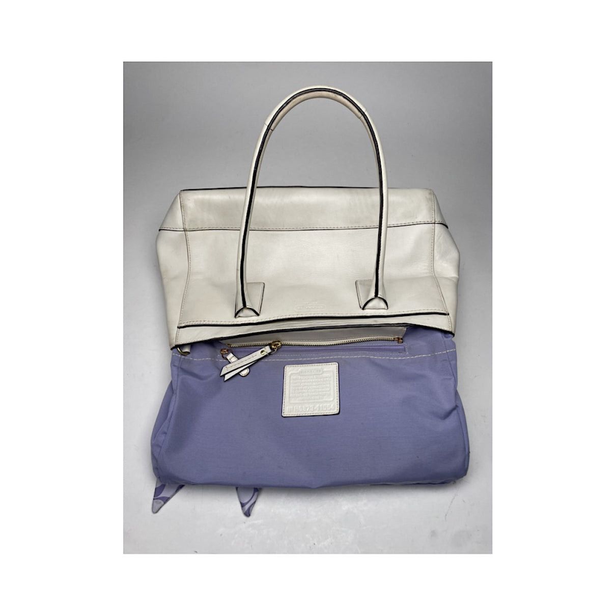 Coach Crossgrain Kitt Carry All White Leather Handbag Size ONE SIZE - 3 Thumbnail