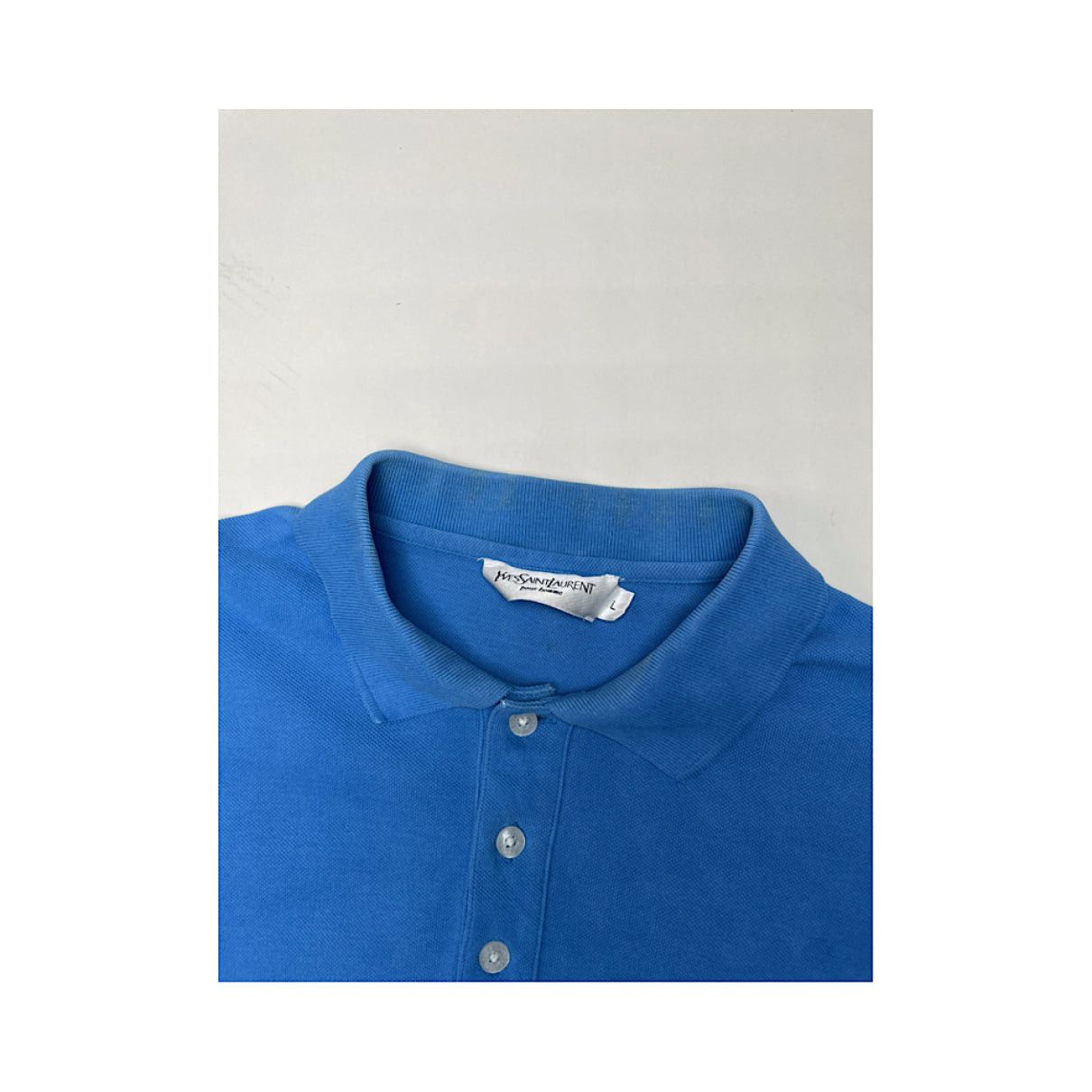 Yves Saint Laurent Blue Cotton Polo Shirt Size M / US 6-8 / IT 42-44 - 5 Thumbnail