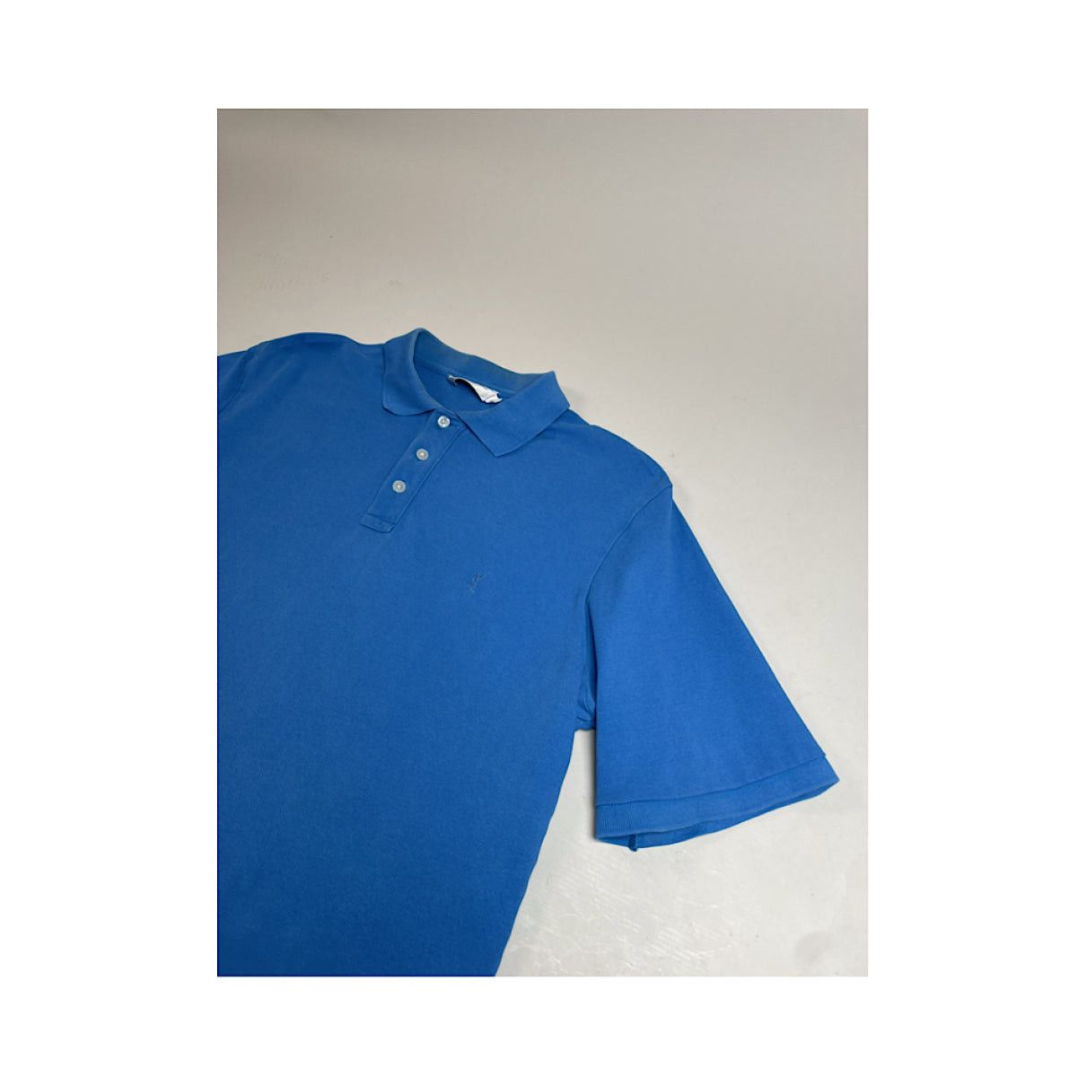 Yves Saint Laurent Blue Cotton Polo Shirt Size M / US 6-8 / IT 42-44 - 3 Thumbnail