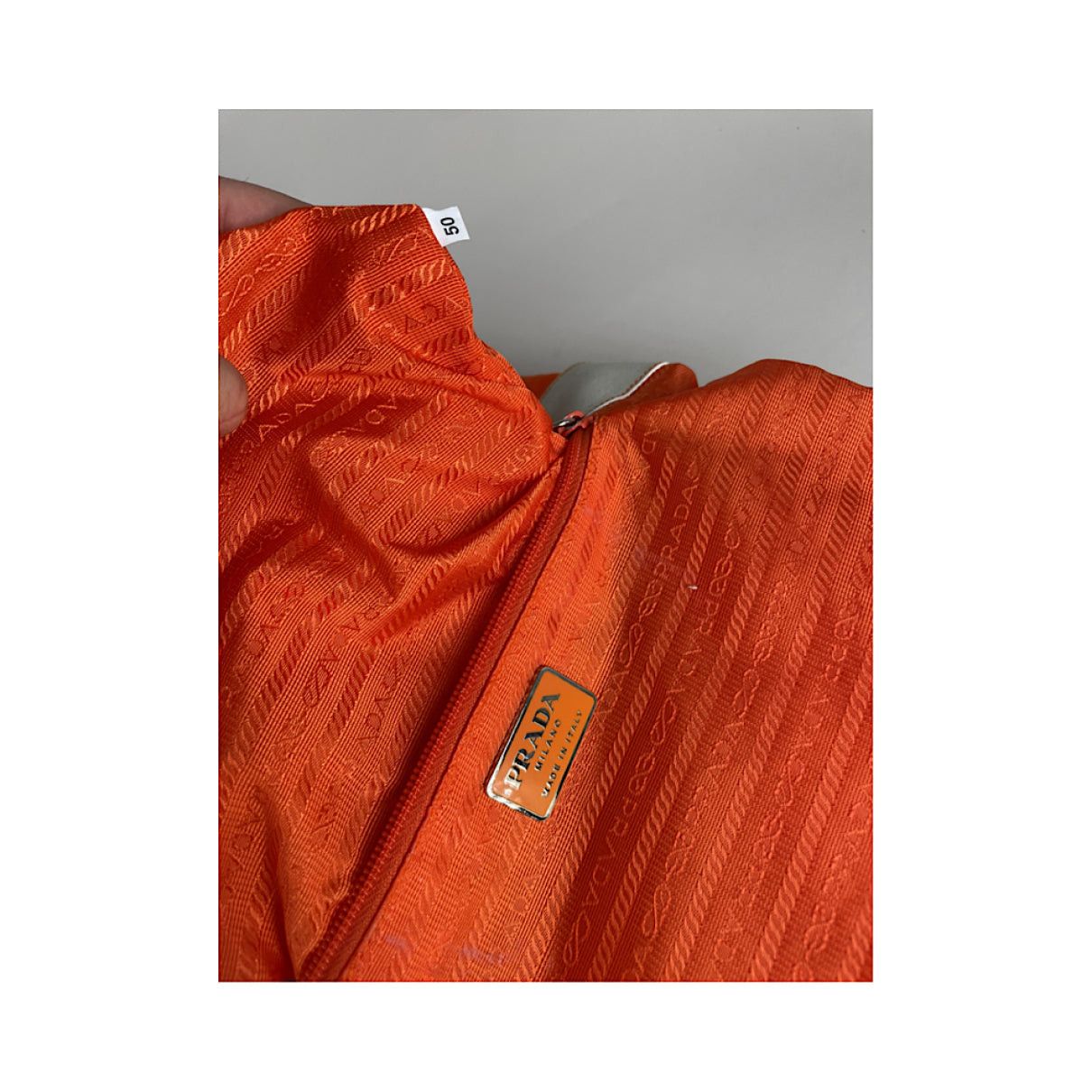 Prada Bibliothèque Orange Polyester Handbag Size ONE SIZE - 5 Thumbnail