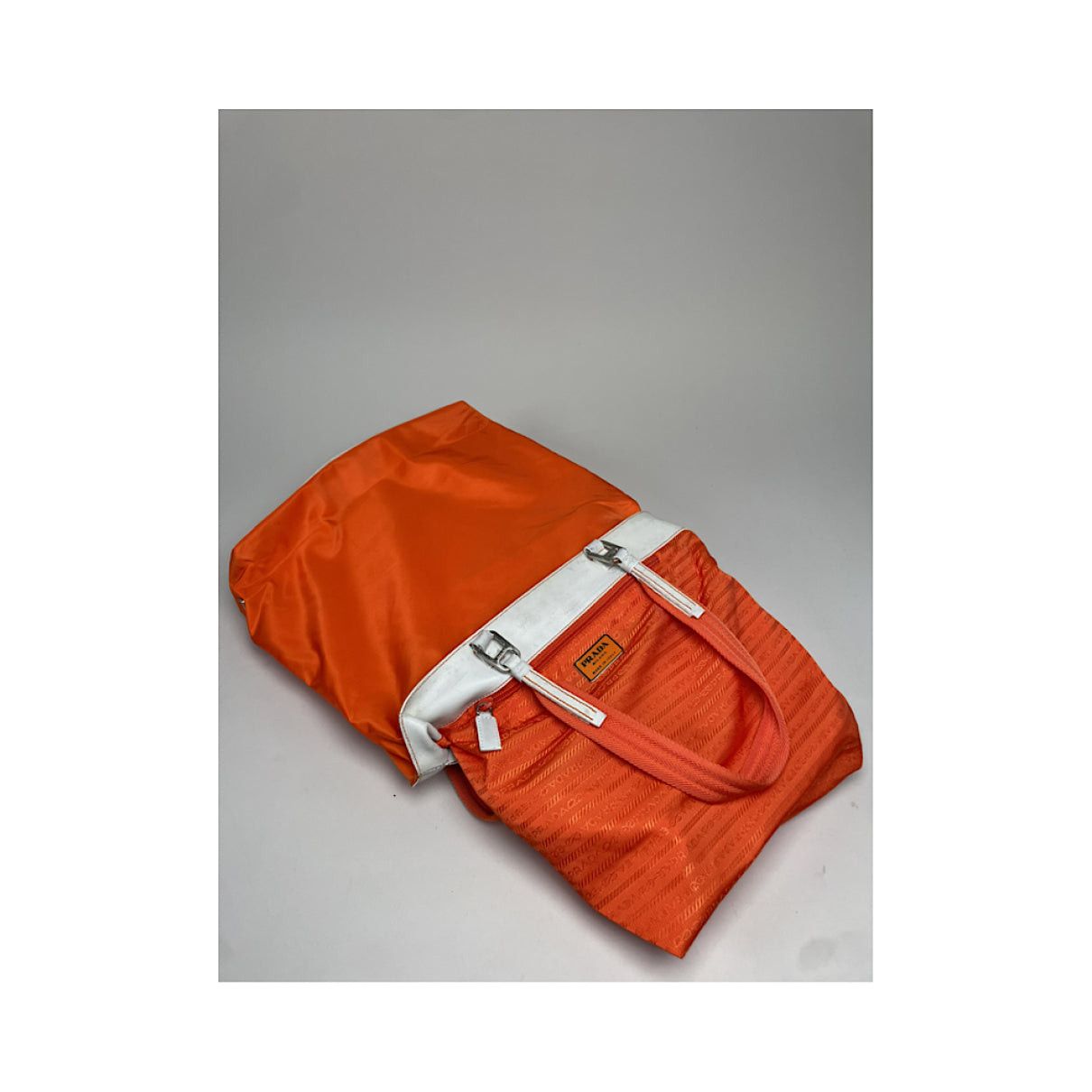 Prada Bibliothèque Orange Polyester Handbag Size ONE SIZE - 4 Thumbnail