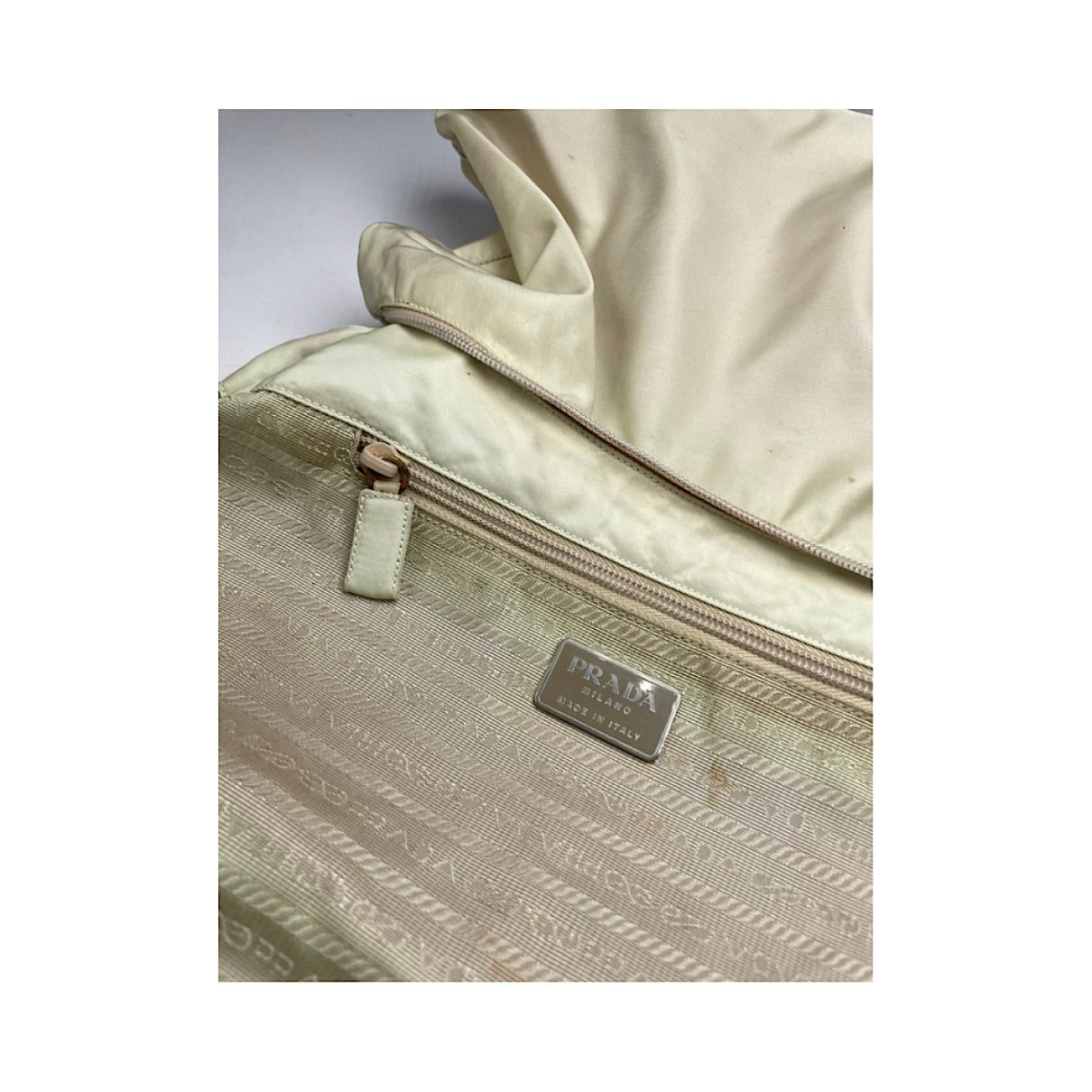 Prada Cleo Beige Polyester Handbag Size ONE SIZE - 4 Thumbnail