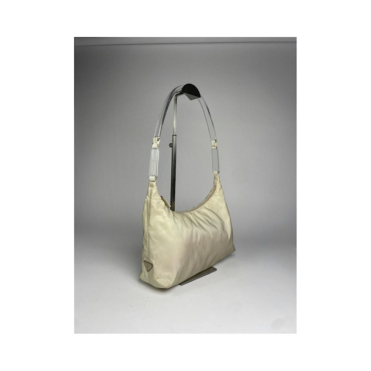 Prada Cleo Beige Polyester Handbag Size ONE SIZE - 2 Thumbnail
