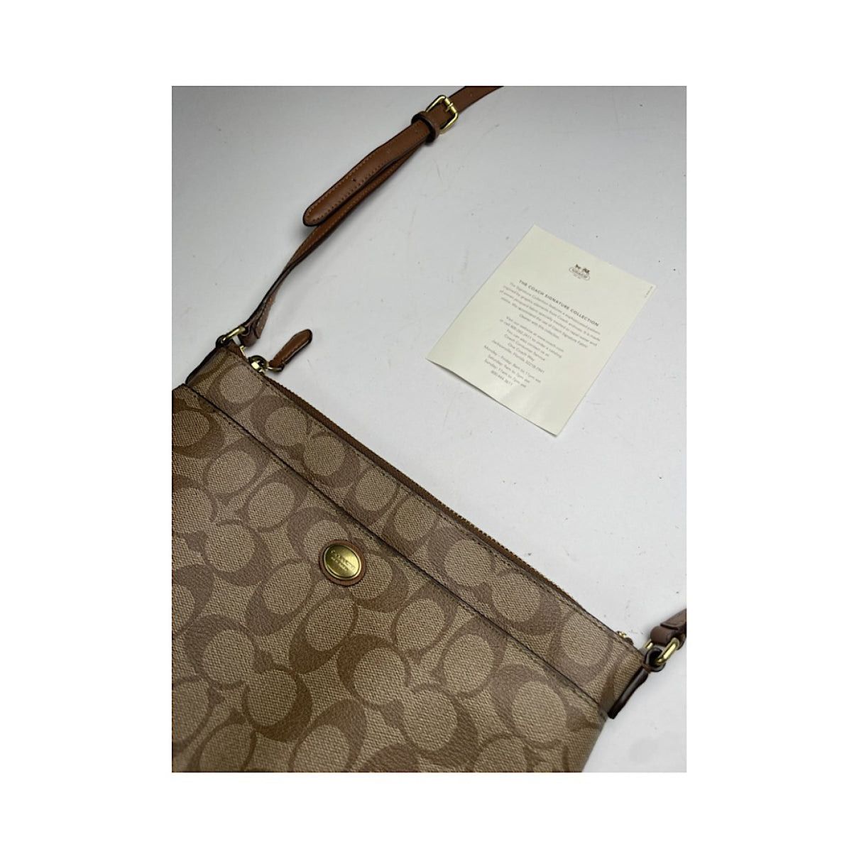 Coach Signature Sufflette Brown Leather Handbag Size ONE SIZE - 2 Thumbnail