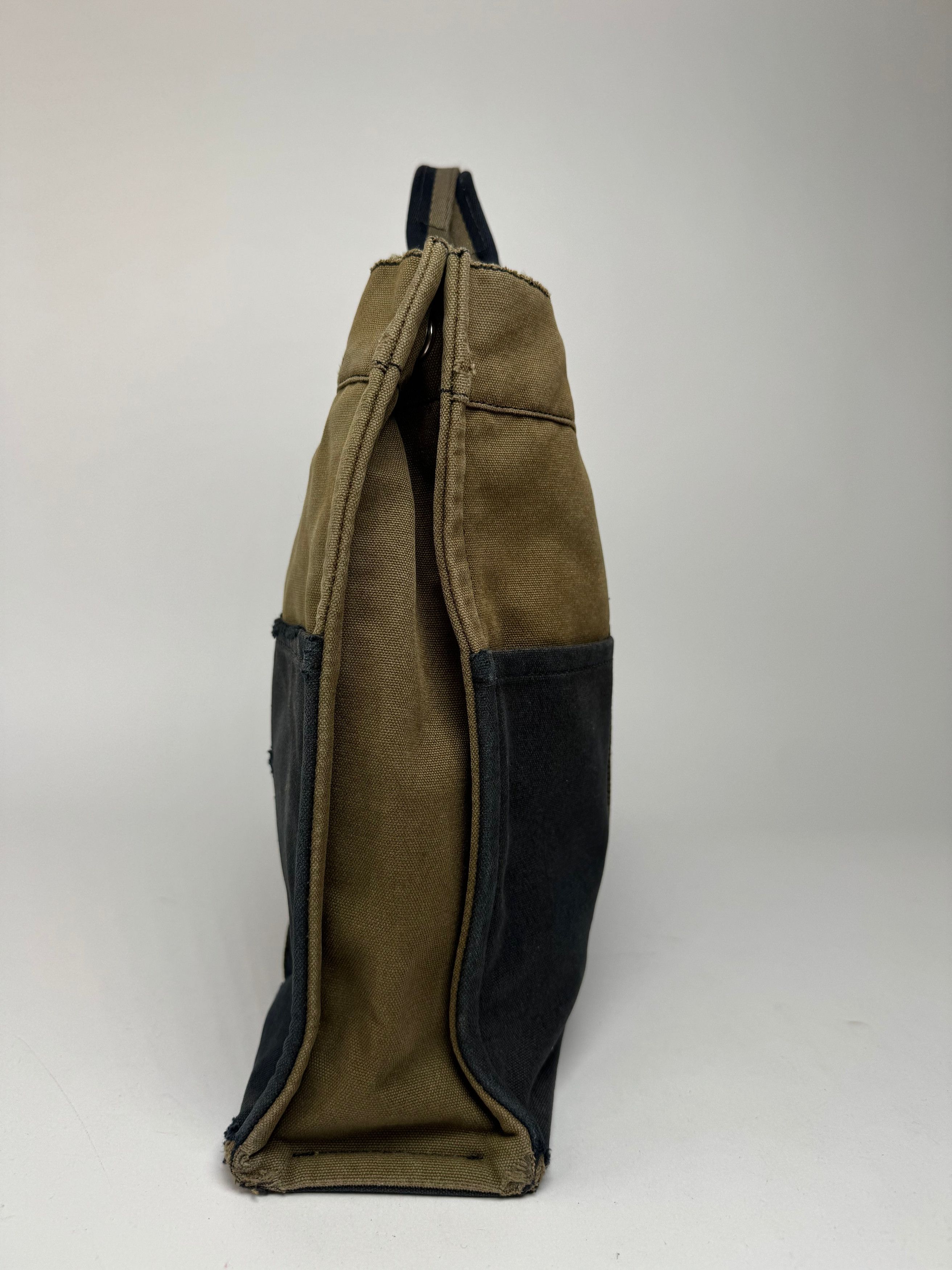 Other Vintage Hermes Paris Canvas Shopper Khaki/Black Size ONE SIZE - 12 Thumbnail