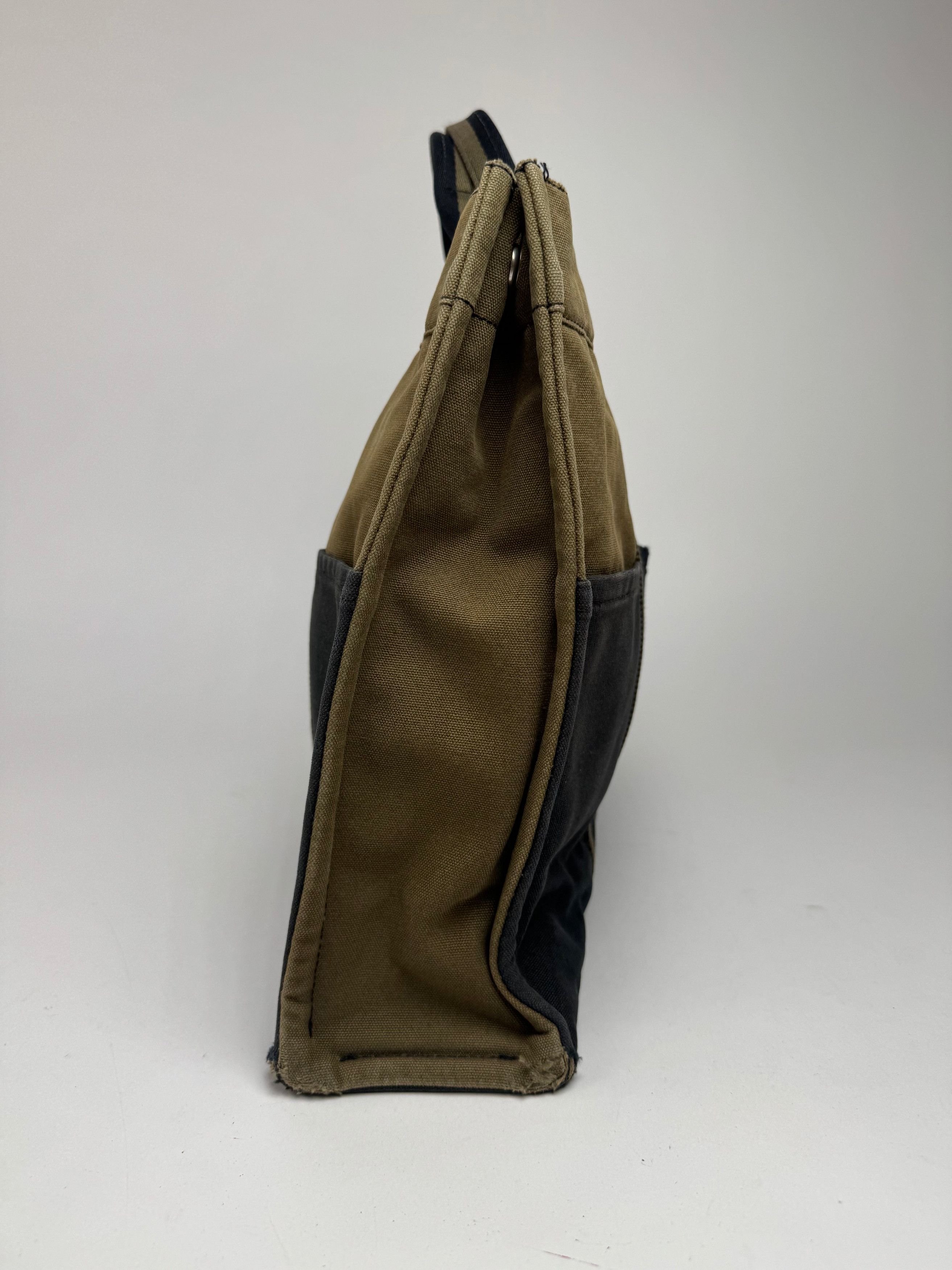 Other Vintage Hermes Paris Canvas Shopper Khaki/Black Size ONE SIZE - 2 Thumbnail