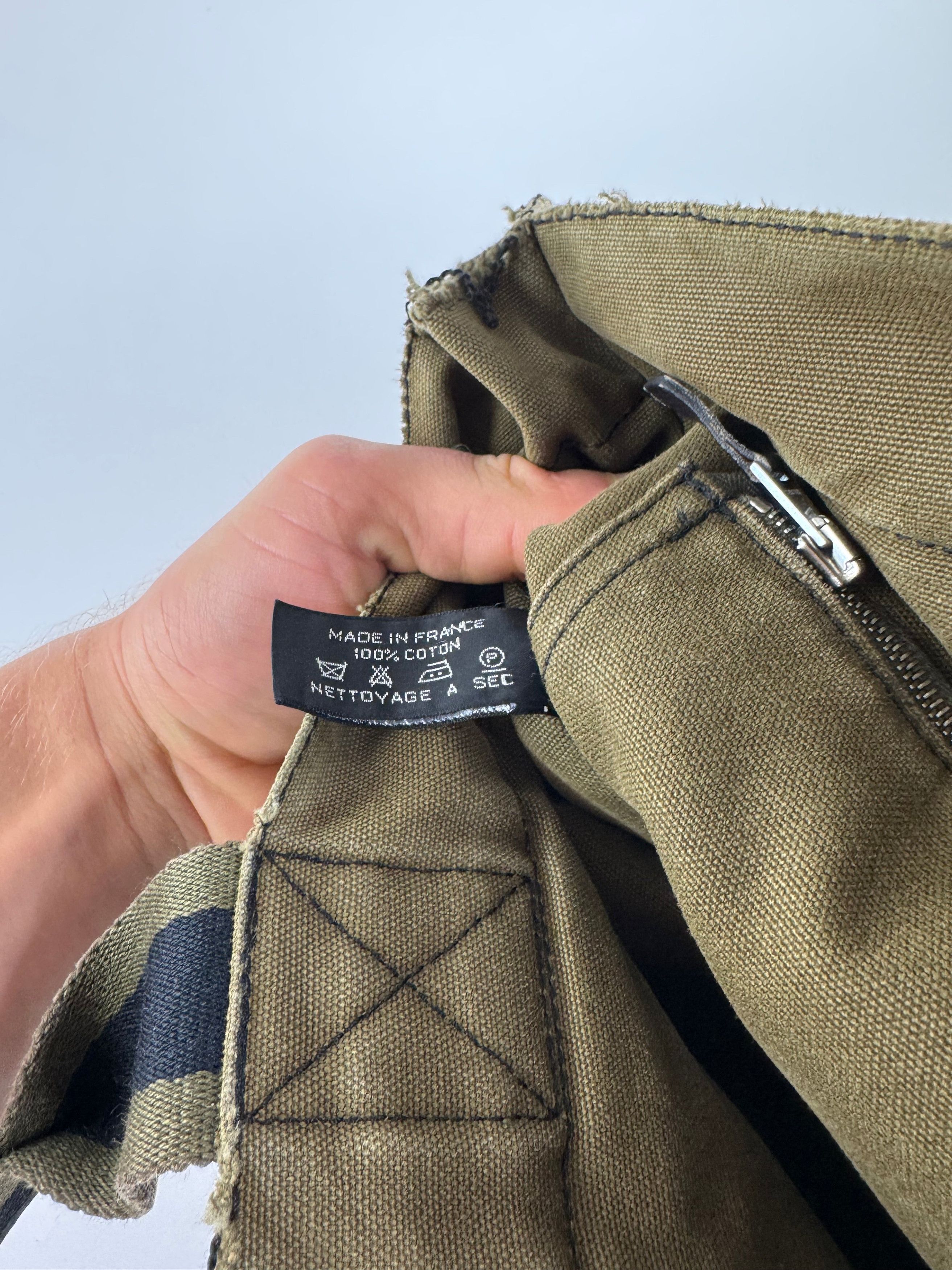Other Vintage Hermes Paris Canvas Shopper Khaki/Black Size ONE SIZE - 8 Thumbnail
