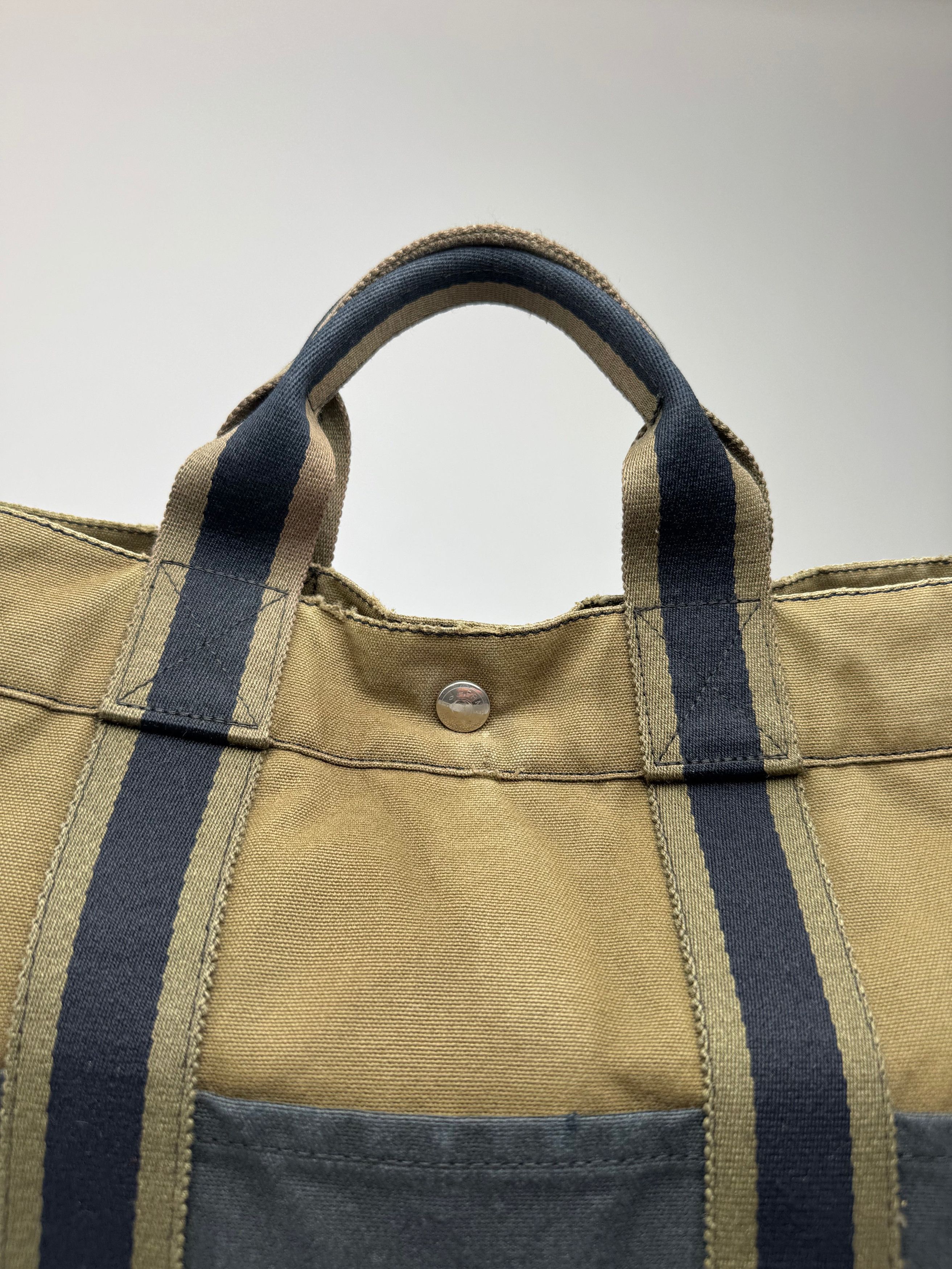 Other Vintage Hermes Paris Canvas Shopper Khaki/Black Size ONE SIZE - 6 Thumbnail