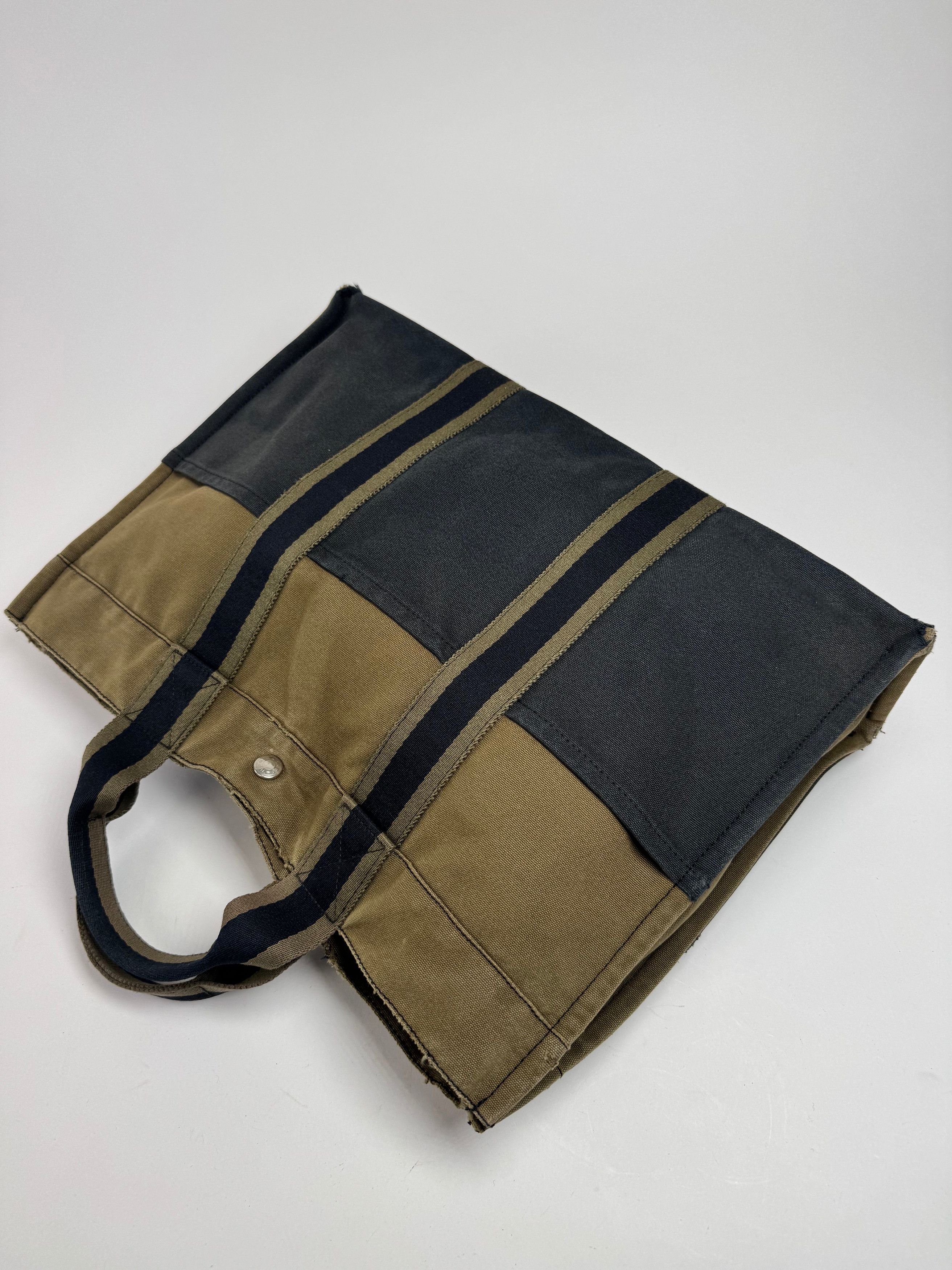 Other Vintage Hermes Paris Canvas Shopper Khaki/Black Size ONE SIZE - 11 Thumbnail