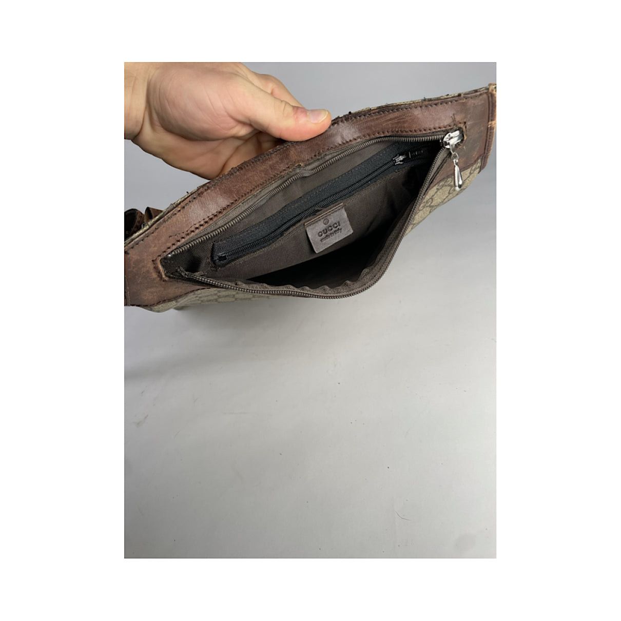 Gucci Ophidia Cut Out Grey Leather Handbag Size ONE SIZE - 2 Thumbnail