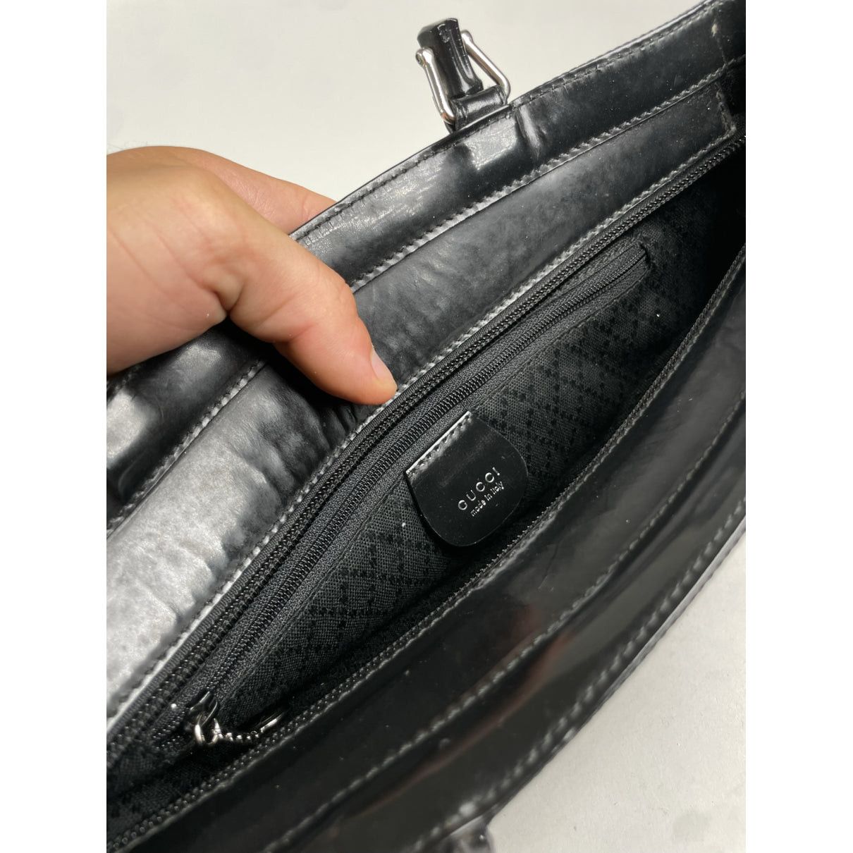 Diana Bamboo Black Polyester Handbag