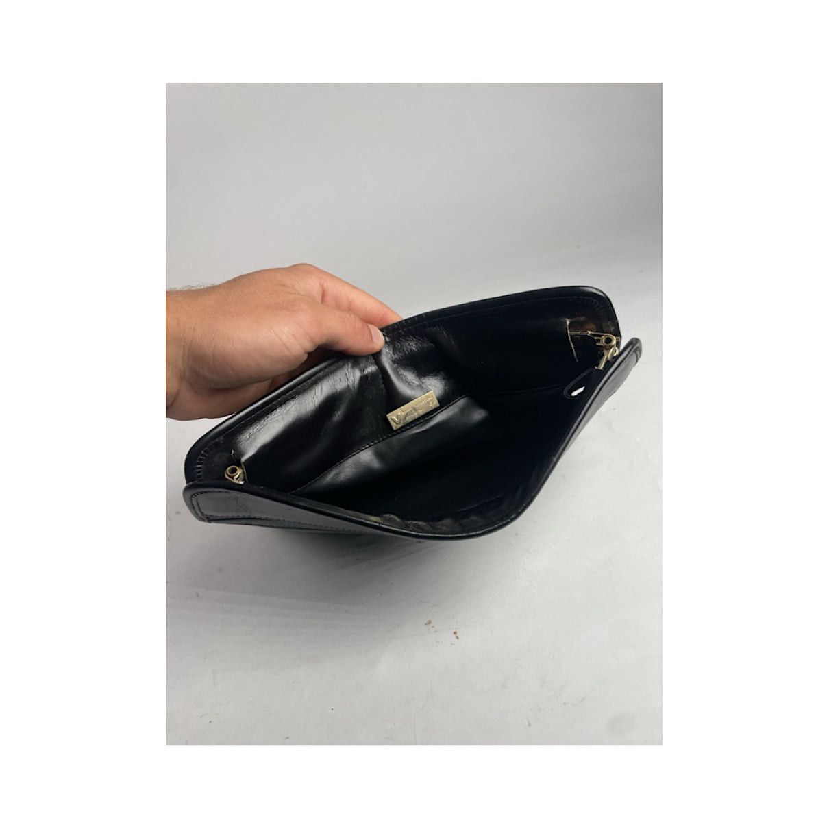 Mario Valentino Black Leather Clutch Bag Size ONE SIZE - 5 Thumbnail