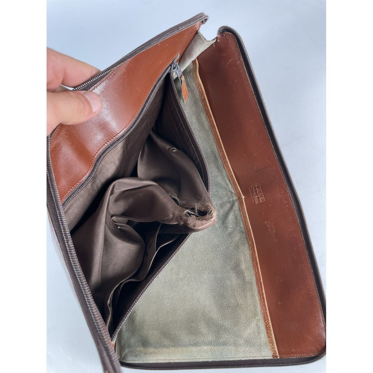 Loewe Puzzle Brown Leather Clutch Bag Size ONE SIZE - 2 Thumbnail