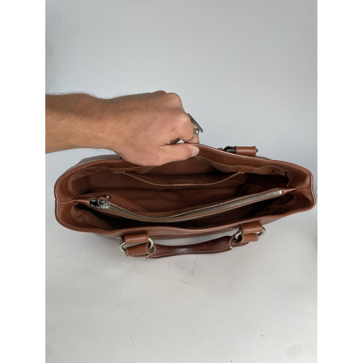 Celine Brown Leather Handbag Size ONE SIZE - 2 Thumbnail
