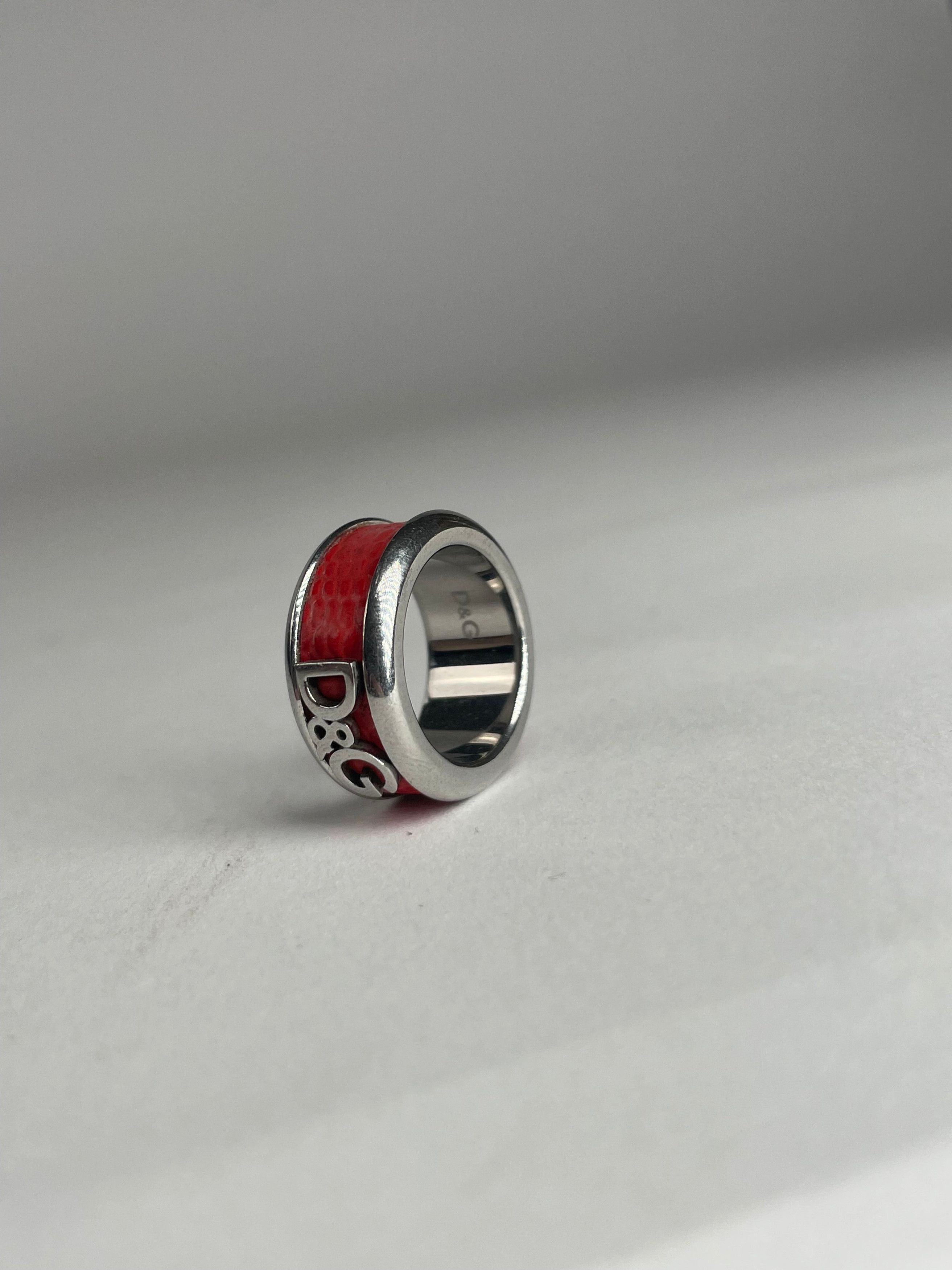 Dolce & Gabbana Vintage Steel Ring Silber/orange unisex Size ONE SIZE - 4 Thumbnail