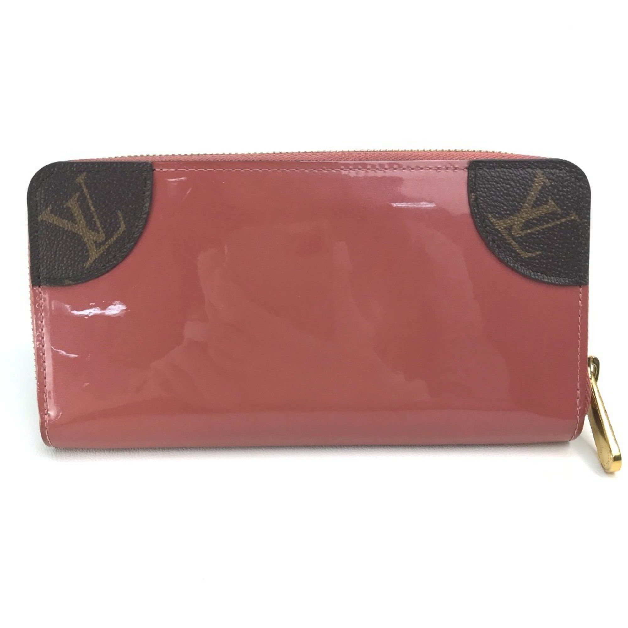 Louis Vuitton LOUIS VUITTON M62318 Monogram Zippy Venice Long Wallet in Patent Leather/Monogram Canvas, Women's, Vieux Rose, Pink Beige Size ONE SIZE - 2 Thumbnail