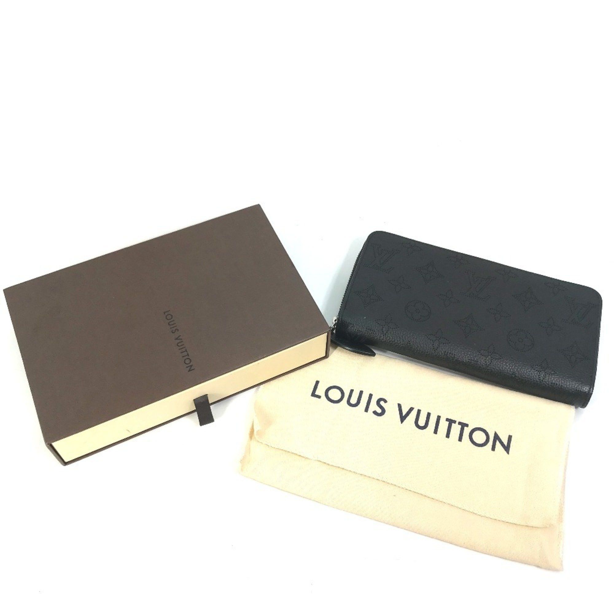 Louis Vuitton LOUIS VUITTON M61867 Monogram Mahina Zippy Wallet, Round Zipper Long Mahina, Women's, Black Size ONE SIZE - 12 Thumbnail