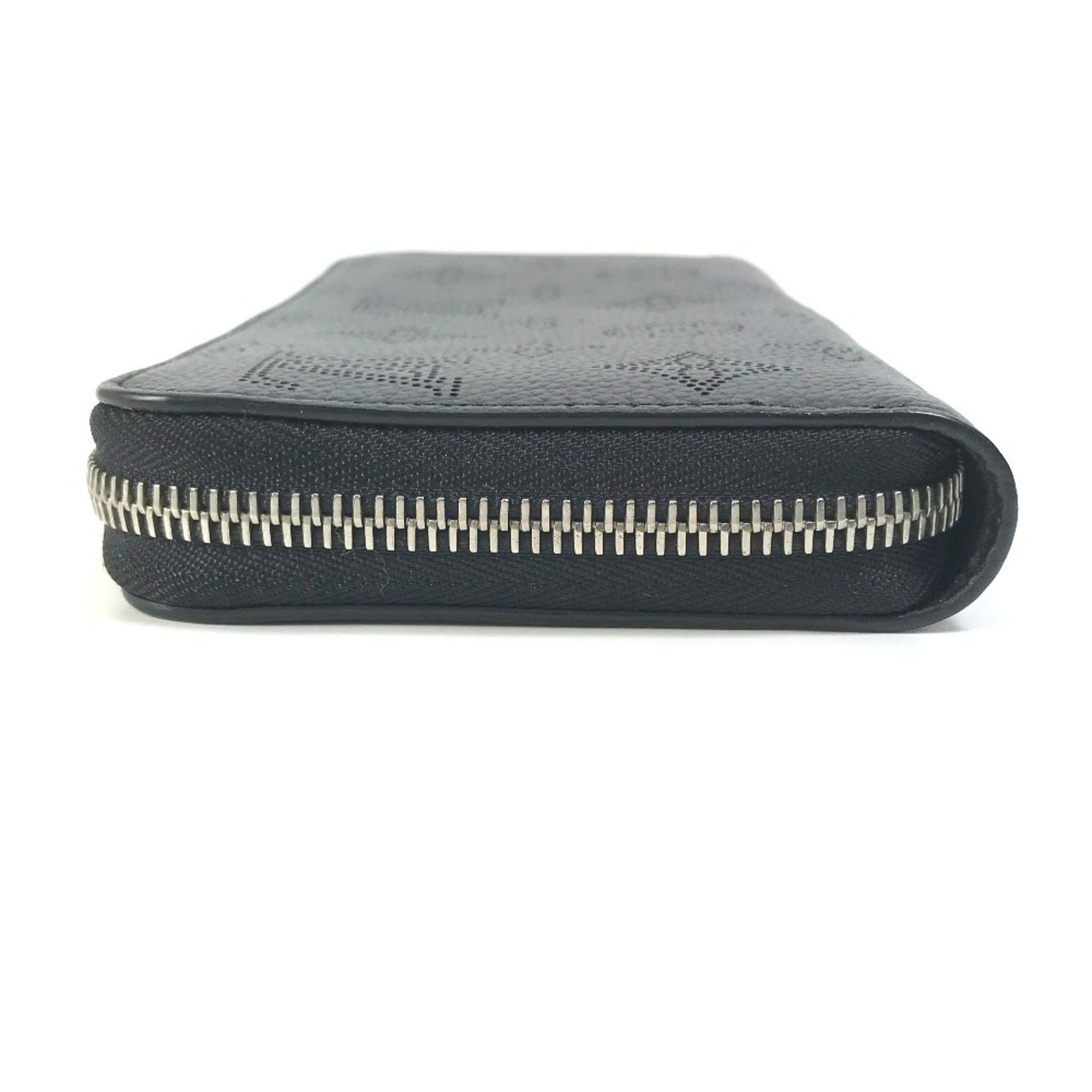 Louis Vuitton LOUIS VUITTON M61867 Monogram Mahina Zippy Wallet, Round Zipper Long Mahina, Women's, Black Size ONE SIZE - 3 Thumbnail