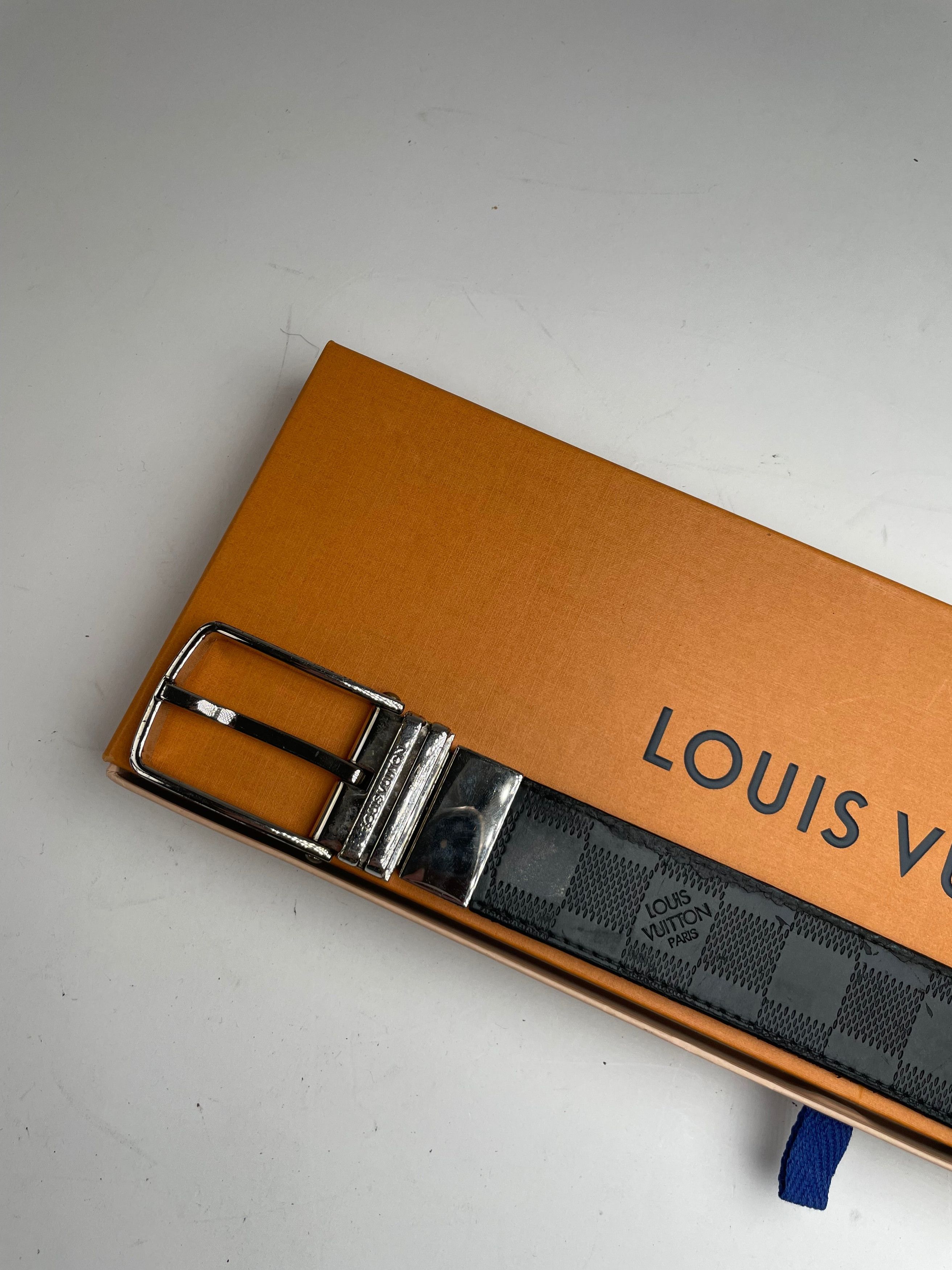 Louis Vuitton vintage Damier Monogram Leather Belt Black Size ONE SIZE - 3 Thumbnail