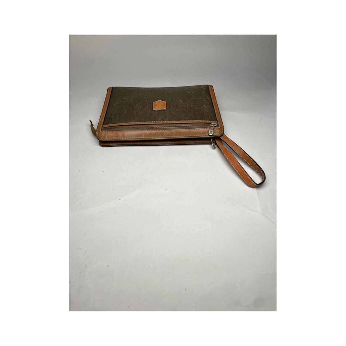 Celine Triomphe Vintage Brown Leather Clutch Bag Size ONE SIZE - 2 Thumbnail
