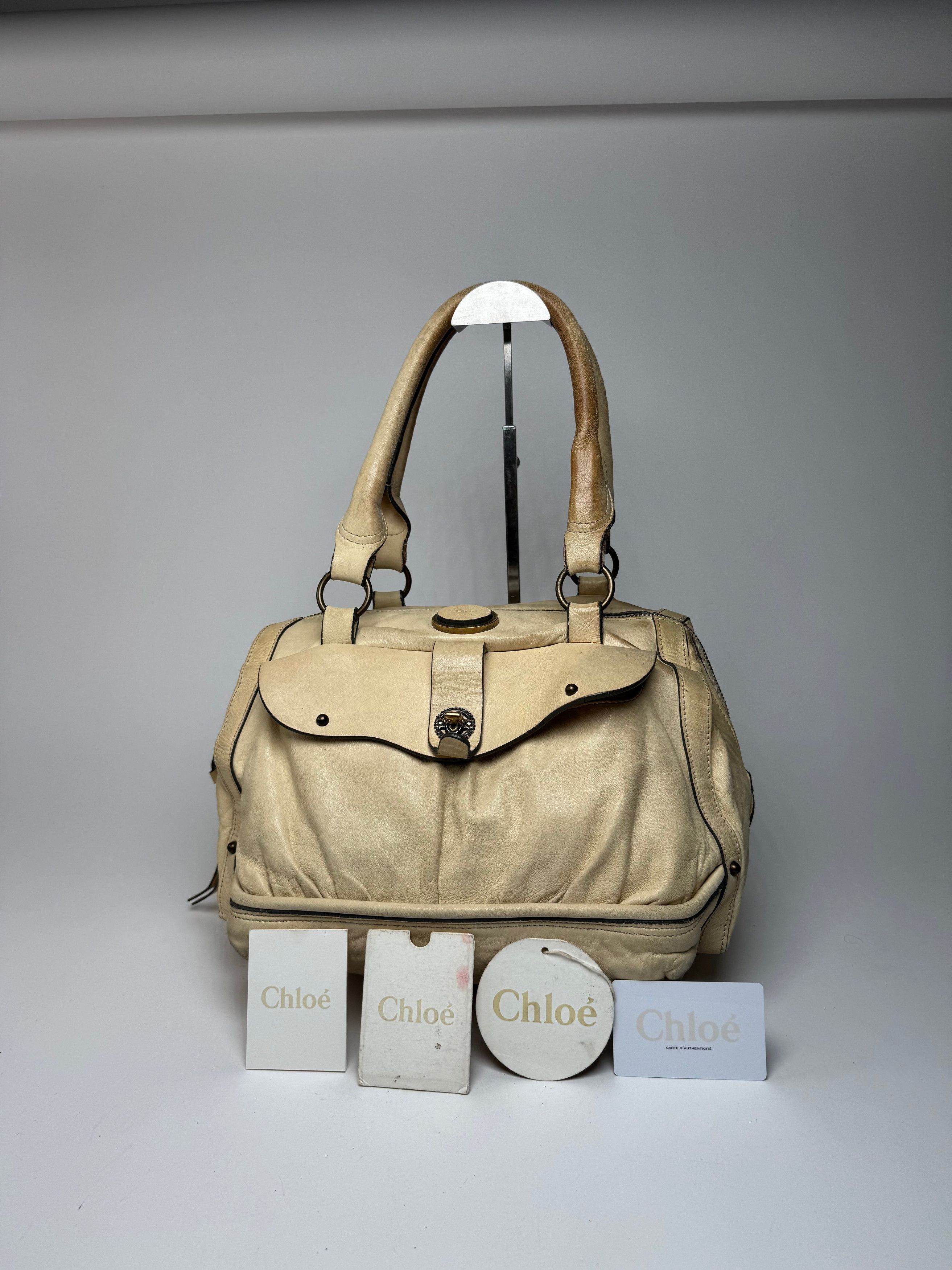 Chloe Vintage Leather Bag Beige Size ONE SIZE - 6 Thumbnail