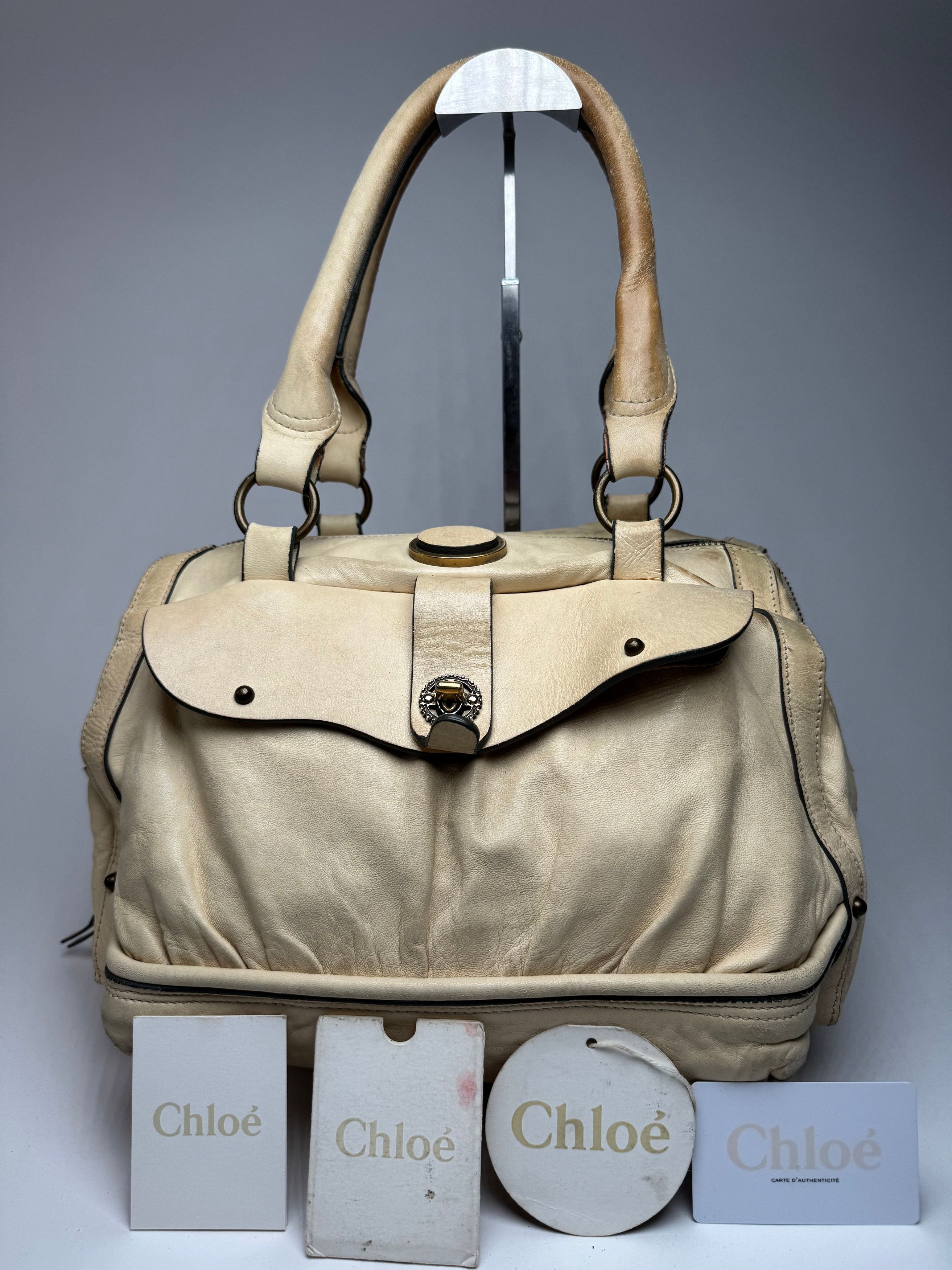 Chloe Vintage Leather Bag Beige Size ONE SIZE - 13 Thumbnail