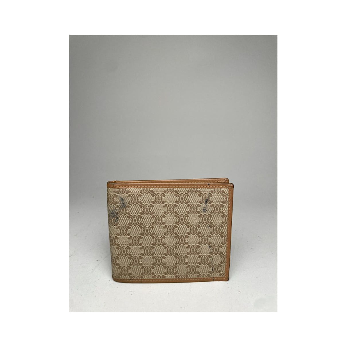 Celine Triomphe Vintage Beige Leather Wallet Size ONE SIZE - 4 Thumbnail