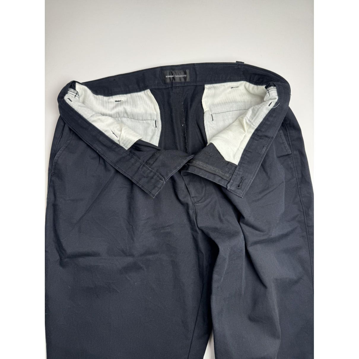 Kansai Yamamoto Navy Cotton Trouser Size 30" / US 8 / IT 44 - 4 Thumbnail