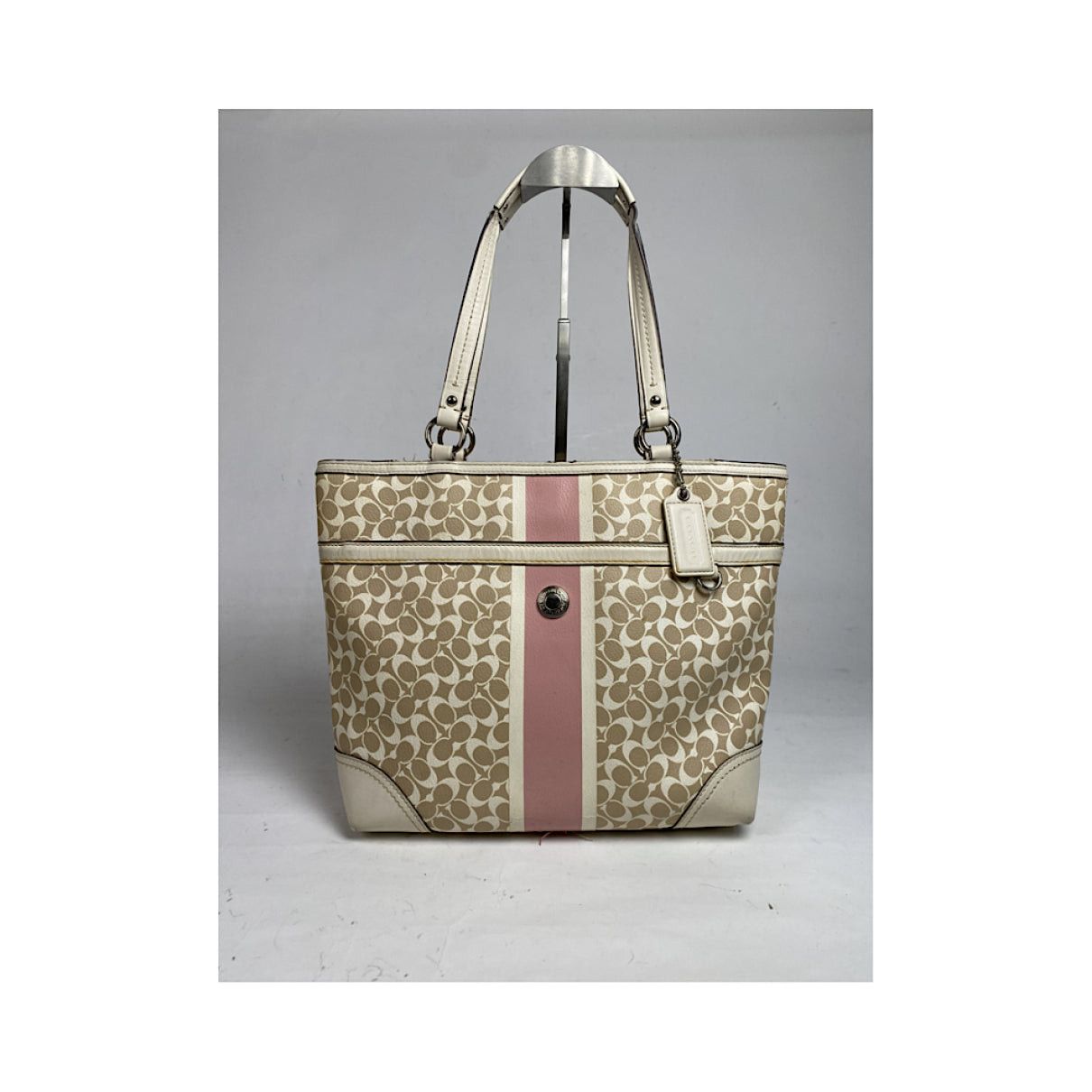 Coach Signature Sufflette Beige Leather Handbag Size ONE SIZE - 2 Thumbnail