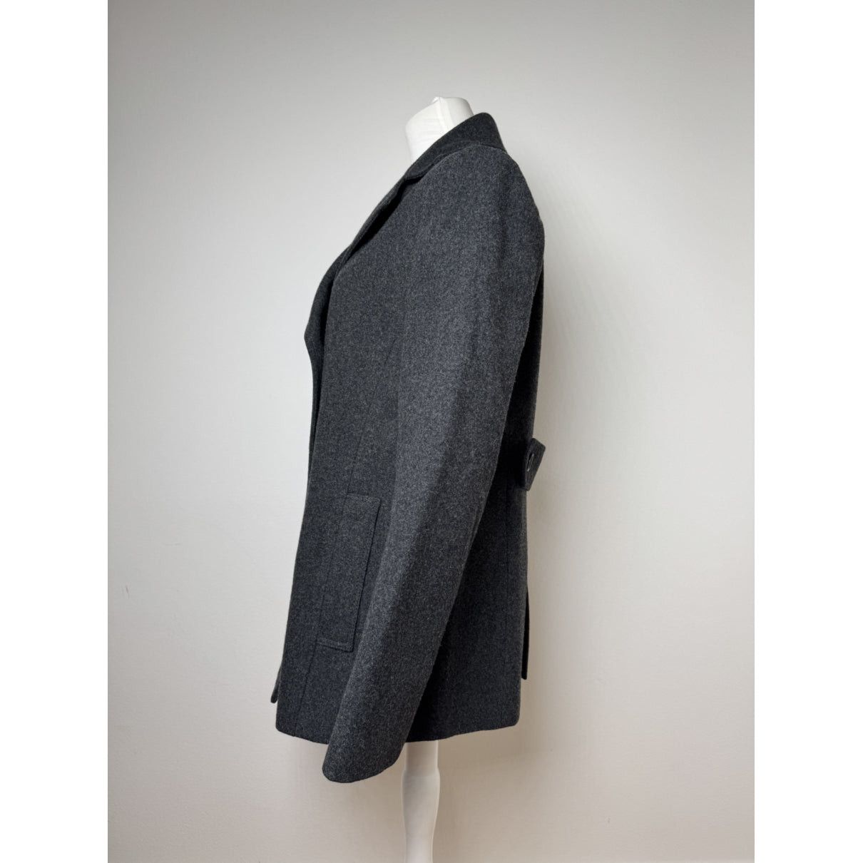 Burberry Kensington Anthracite Wool Trench Coat Size L / US 10 / IT 46 - 2 Thumbnail