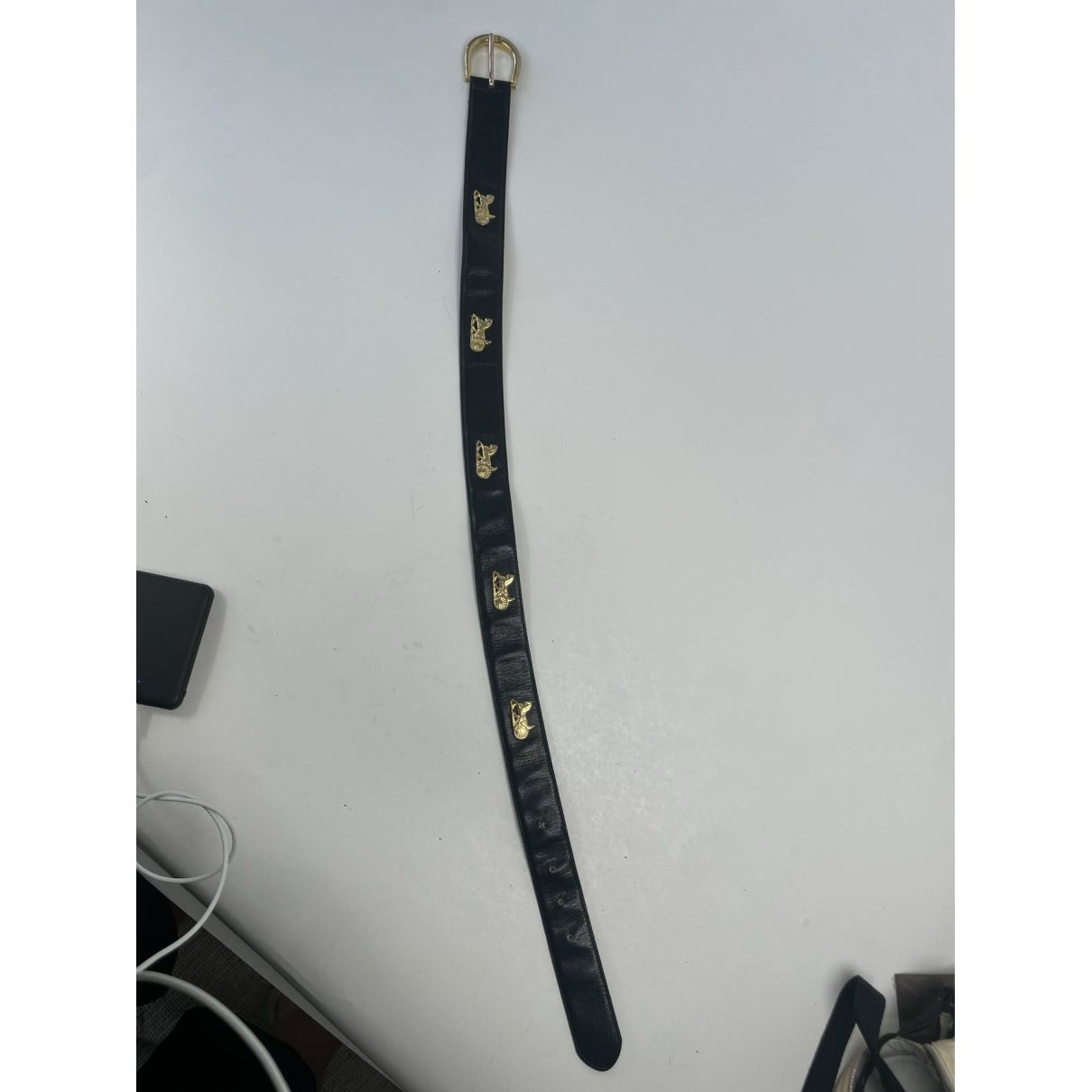 Celine Triomphe Black Leather Belt Size ONE SIZE - 4 Thumbnail