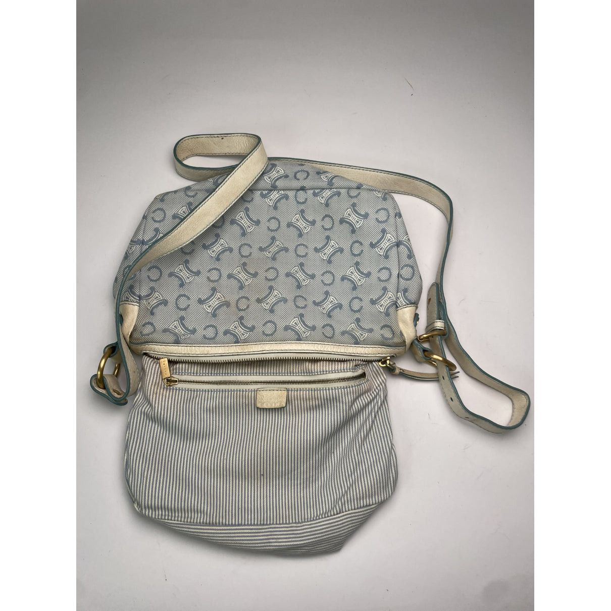 Celine SAC 16 BESACE White Cotton Handbag Size ONE SIZE - 2 Thumbnail