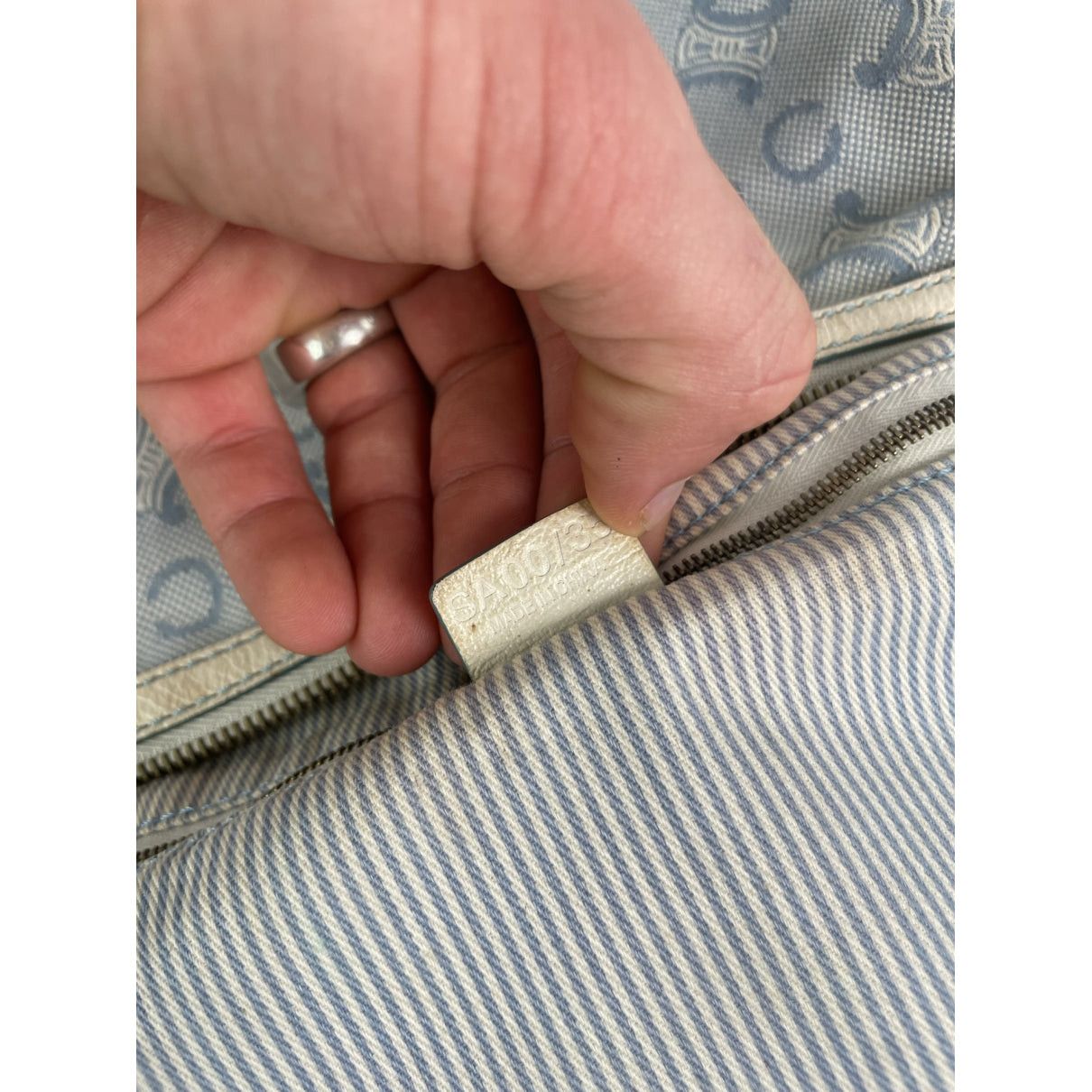 Celine SAC 16 BESACE White Cotton Handbag Size ONE SIZE - 3 Thumbnail