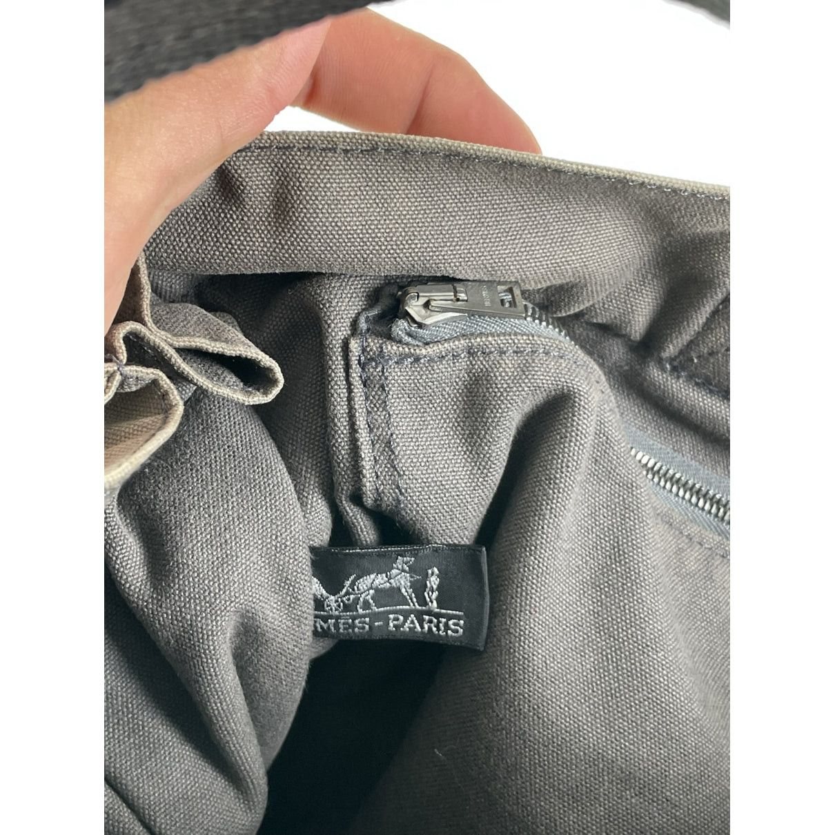 Other Hermès Grey Cotton Handbag Size ONE SIZE - 4 Thumbnail