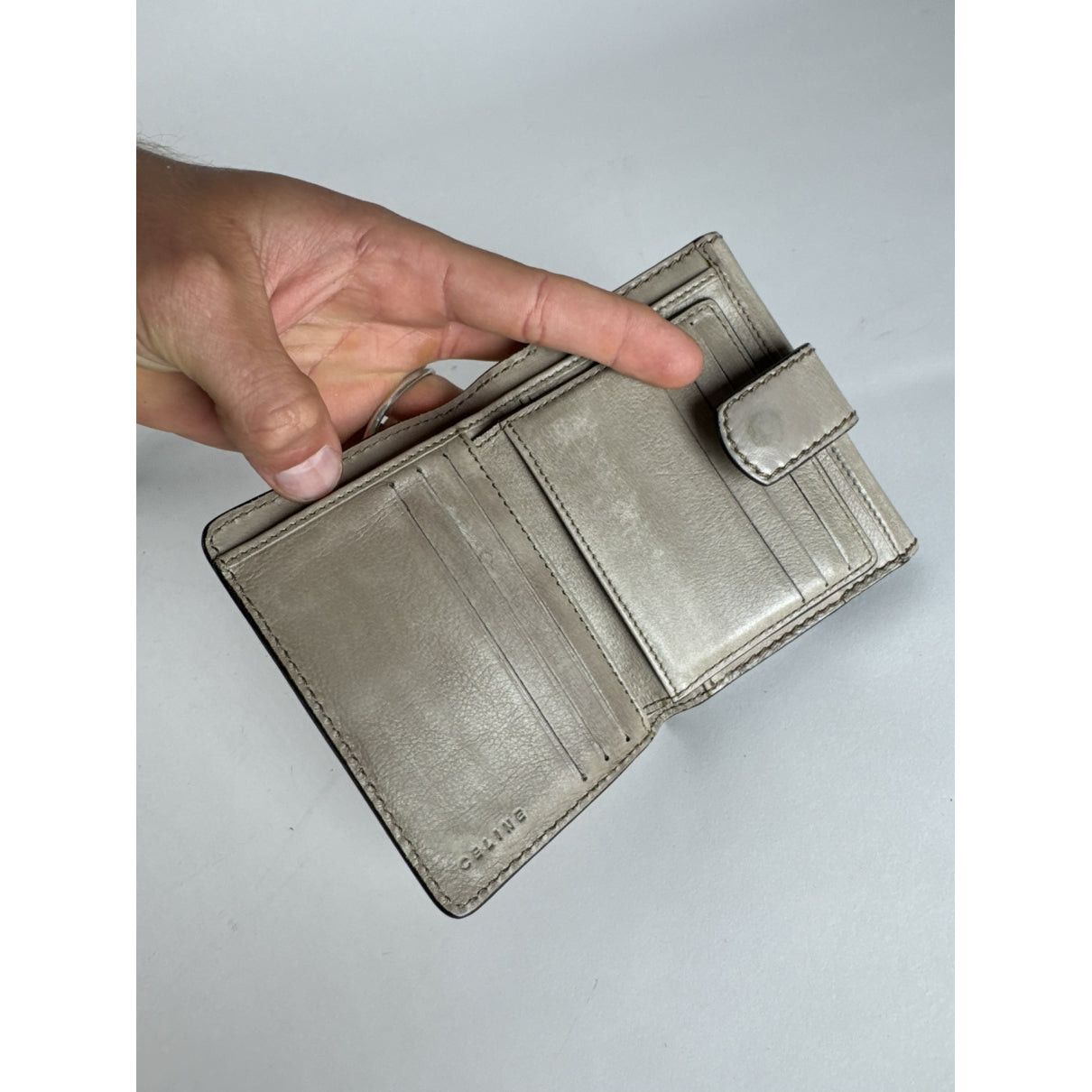 Celine Triomphe Grey Leather Wallet Size ONE SIZE - 3 Thumbnail