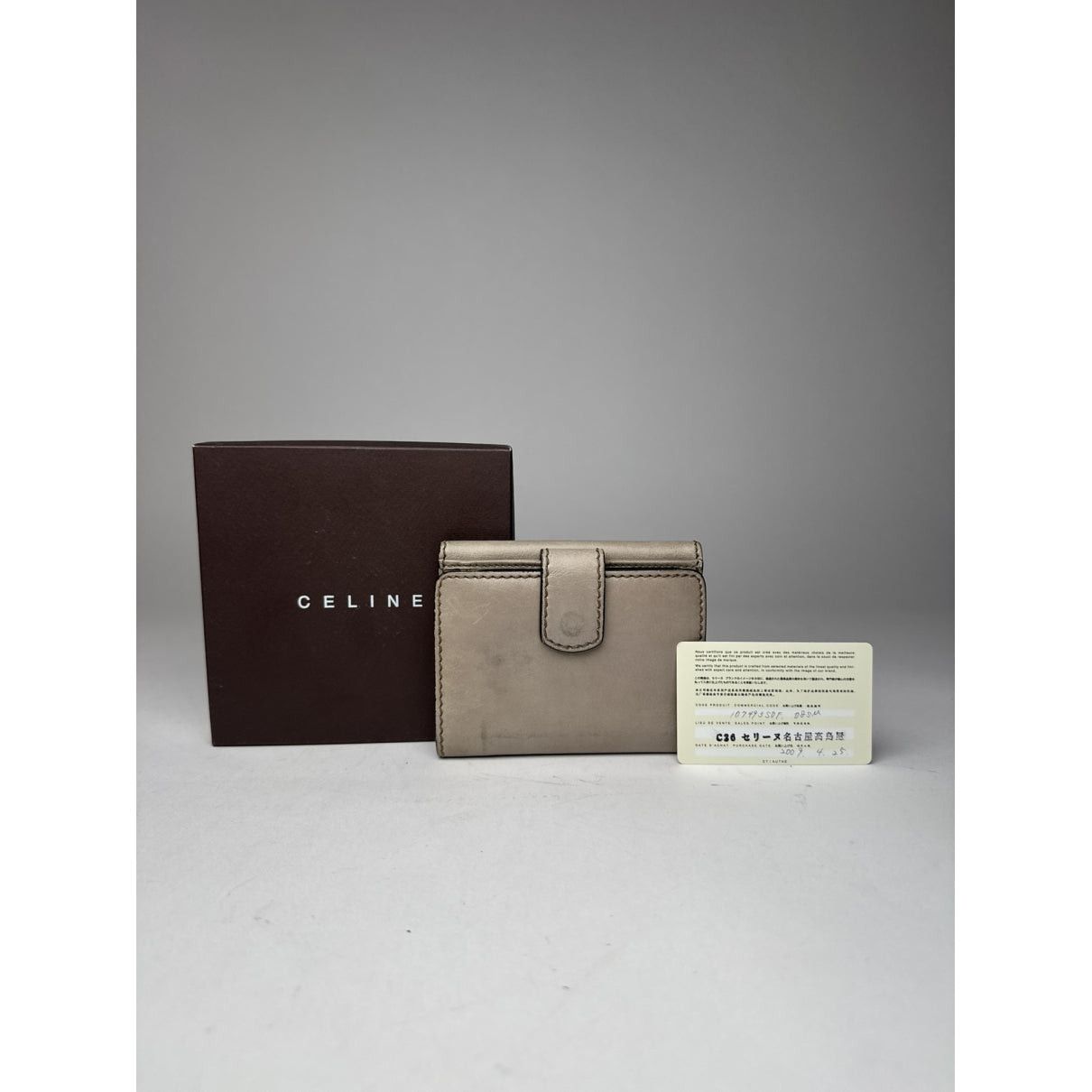 Celine Triomphe Grey Leather Wallet Size ONE SIZE - 2 Thumbnail
