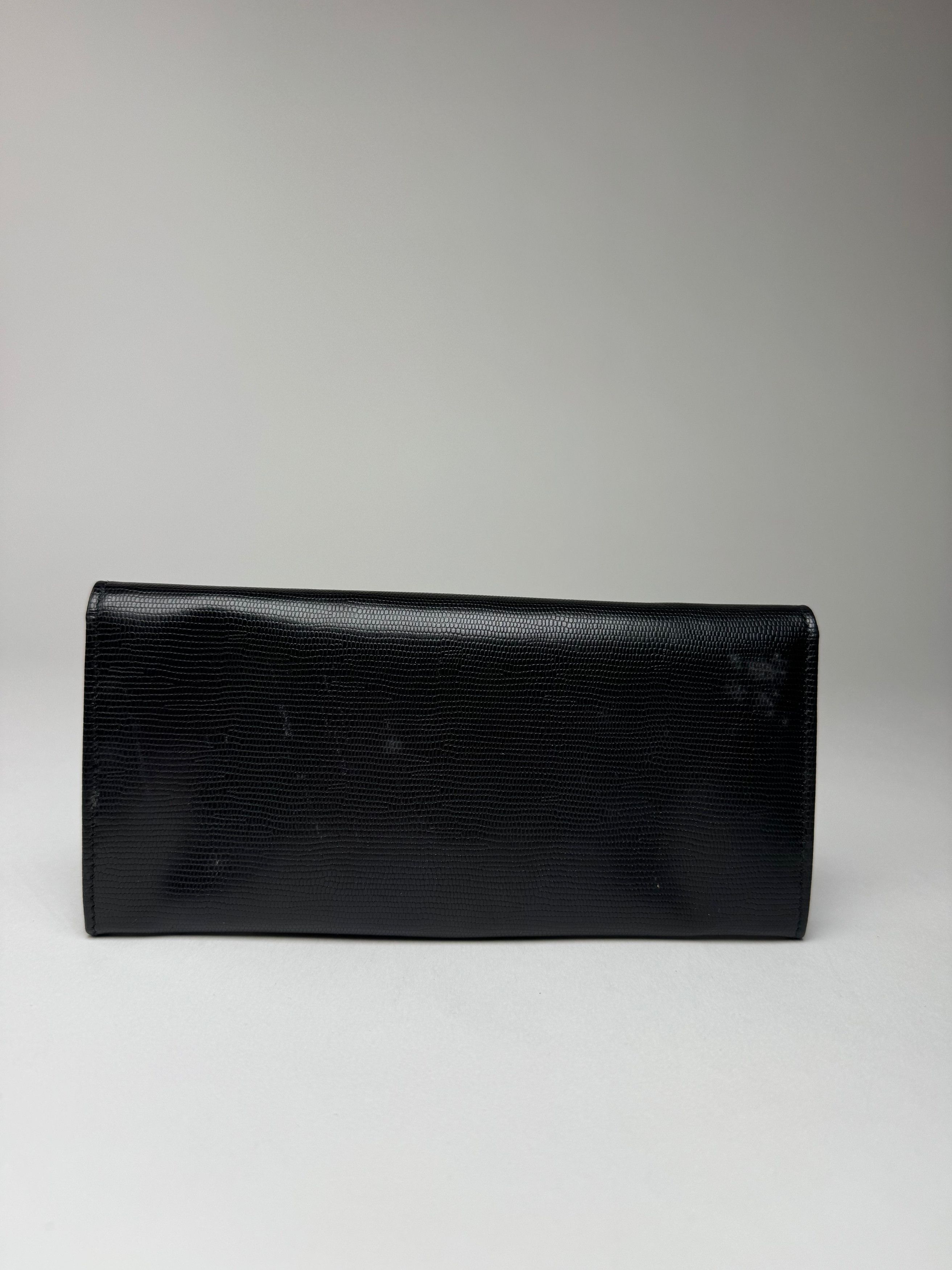 Celine Vintage Paris Leather Triomphe Wallet Black Size ONE SIZE - 2 Thumbnail