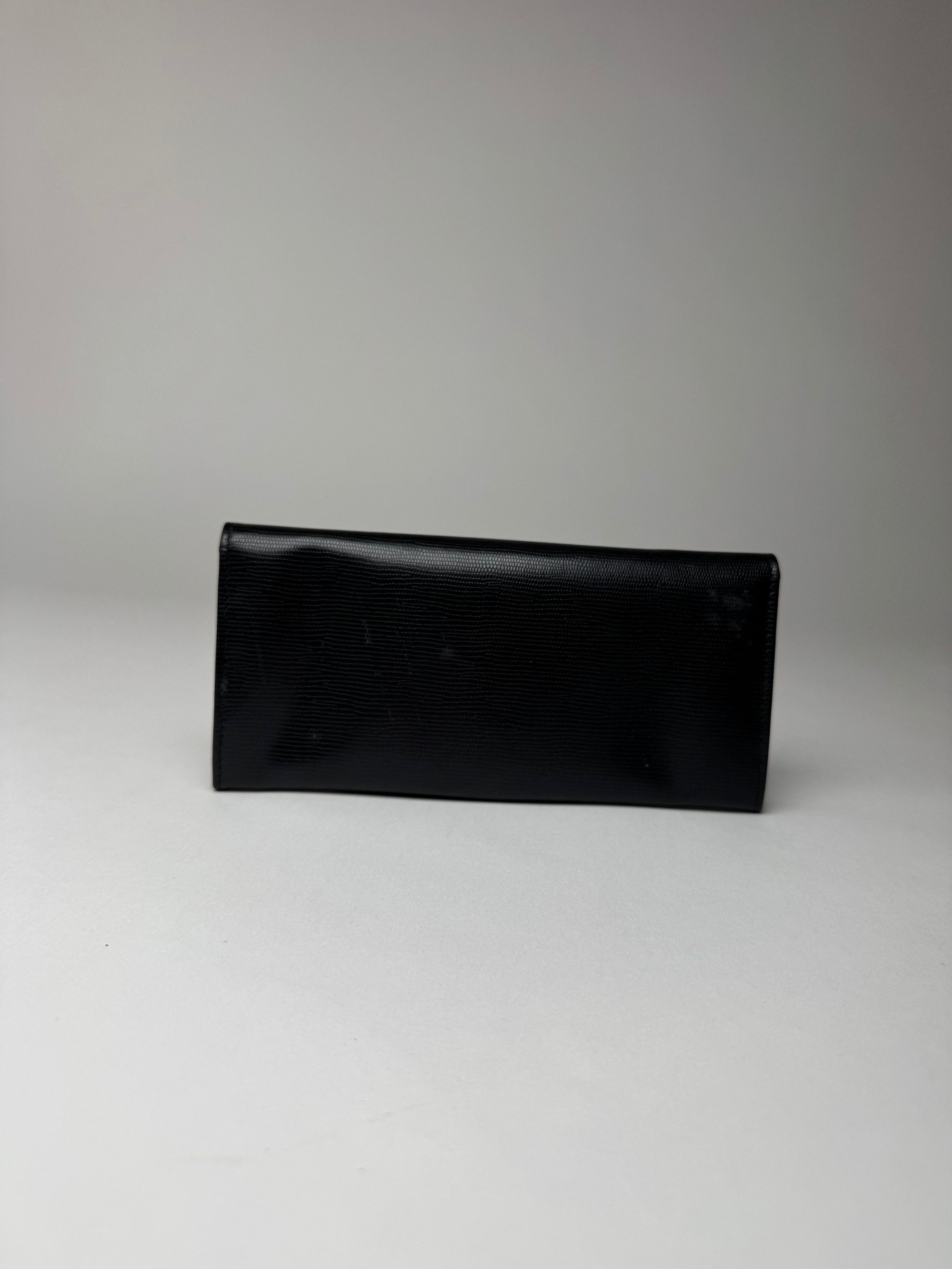 Celine Vintage Paris Leather Triomphe Wallet Black Size ONE SIZE - 9 Thumbnail