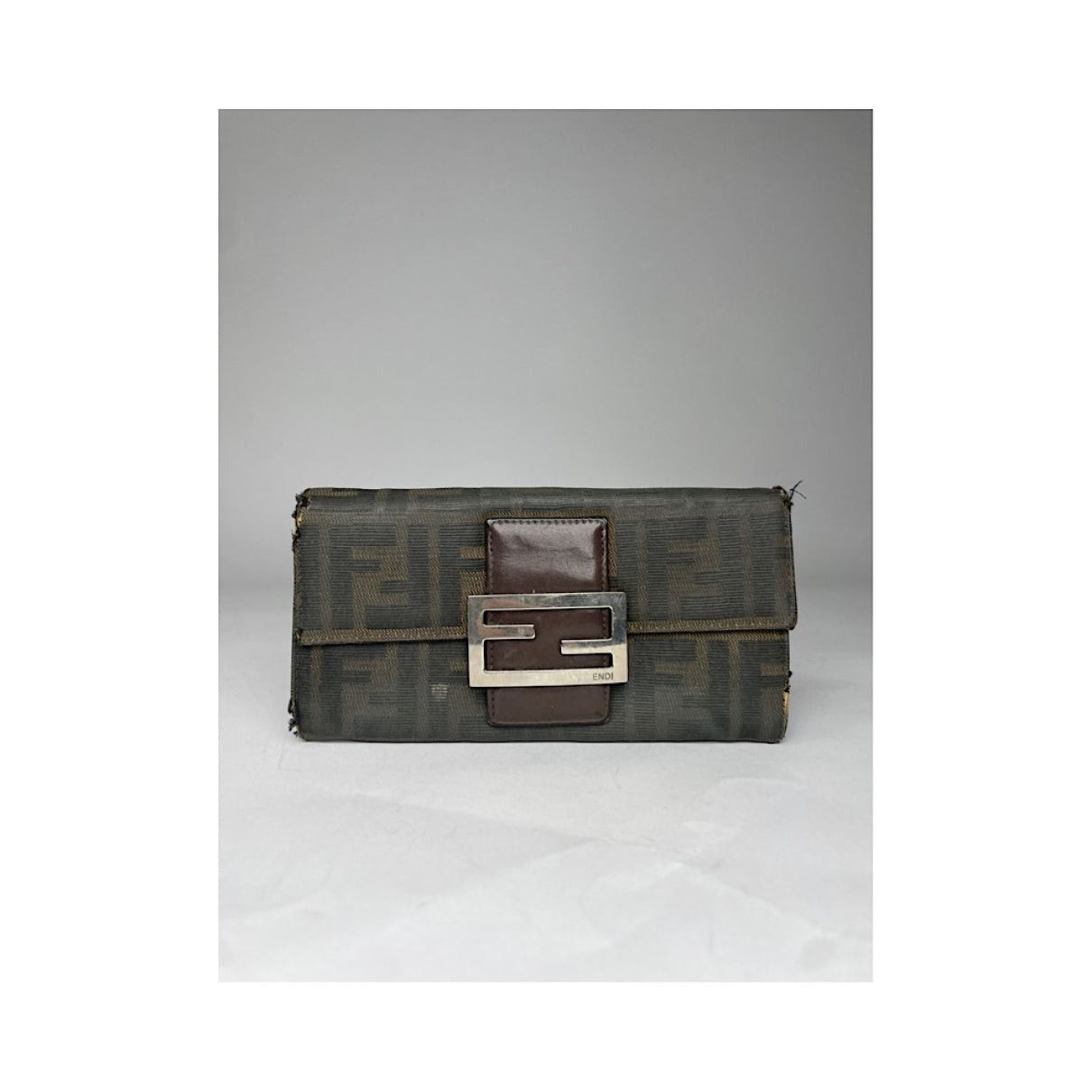 Fendi Baguette Brown Cotton Wallet Size ONE SIZE - 3 Thumbnail
