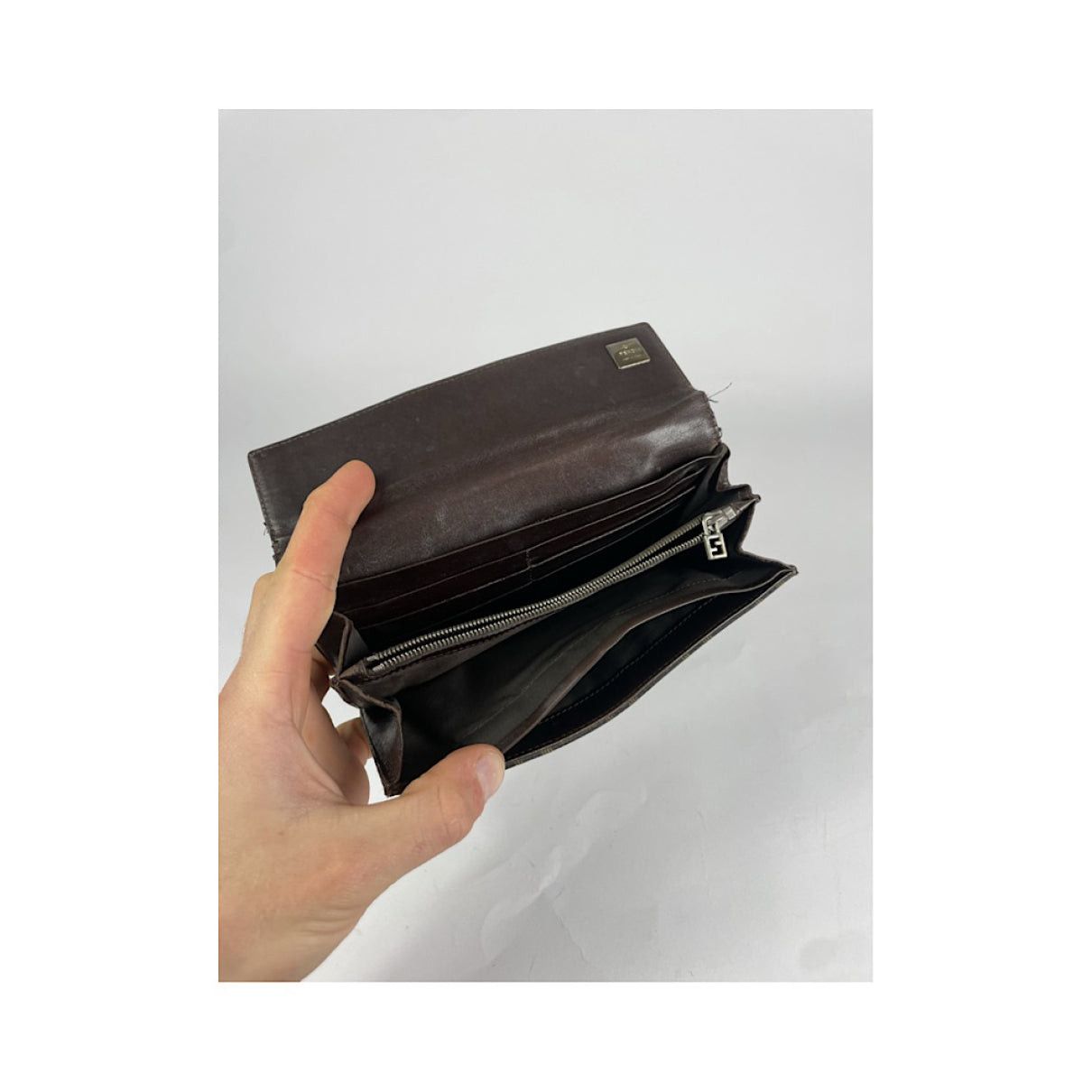 Fendi Baguette Brown Cotton Wallet Size ONE SIZE - 5 Thumbnail