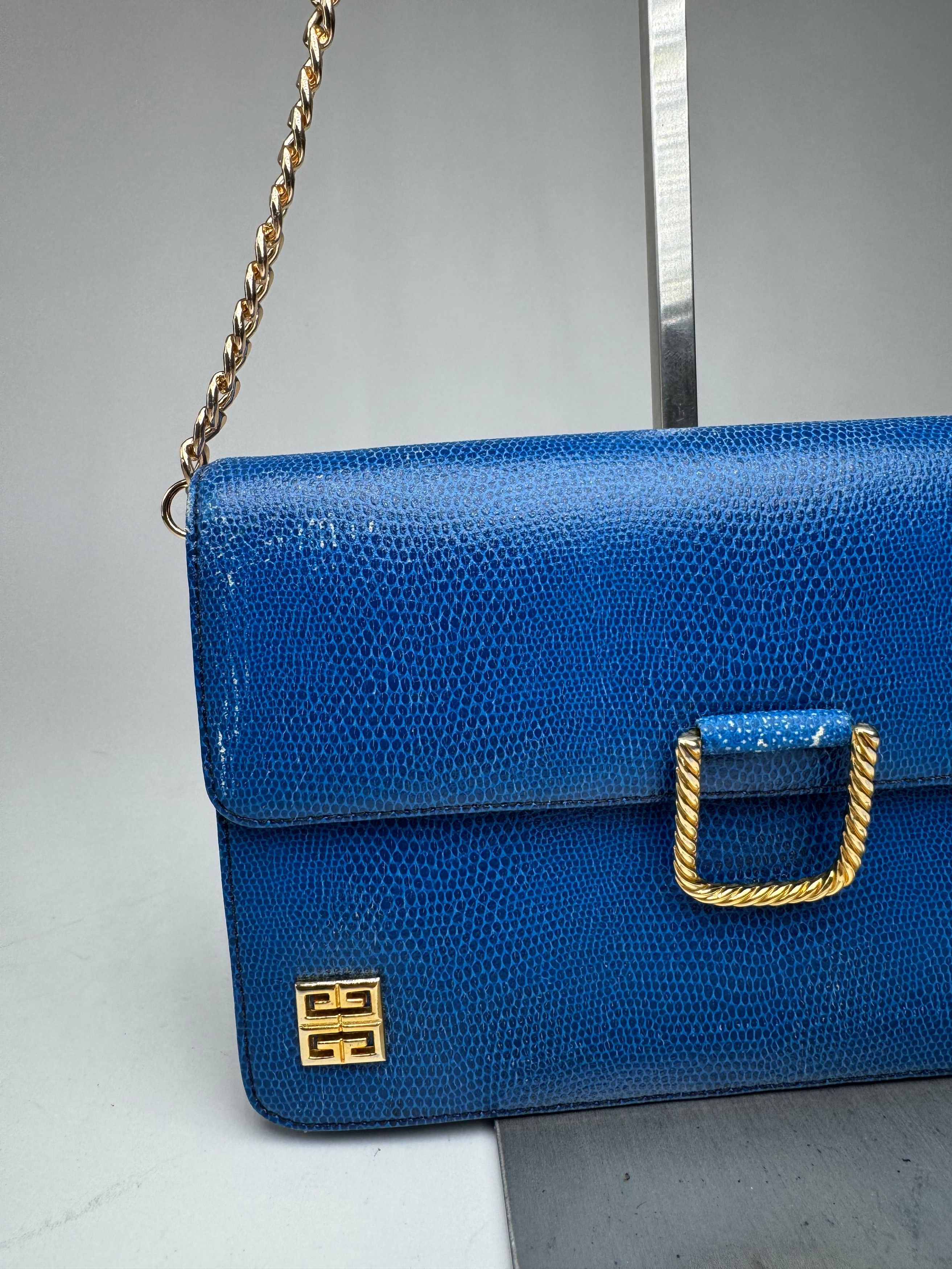 Givenchy Vintage 4G leather Bag Blue Size ONE SIZE - 2 Thumbnail