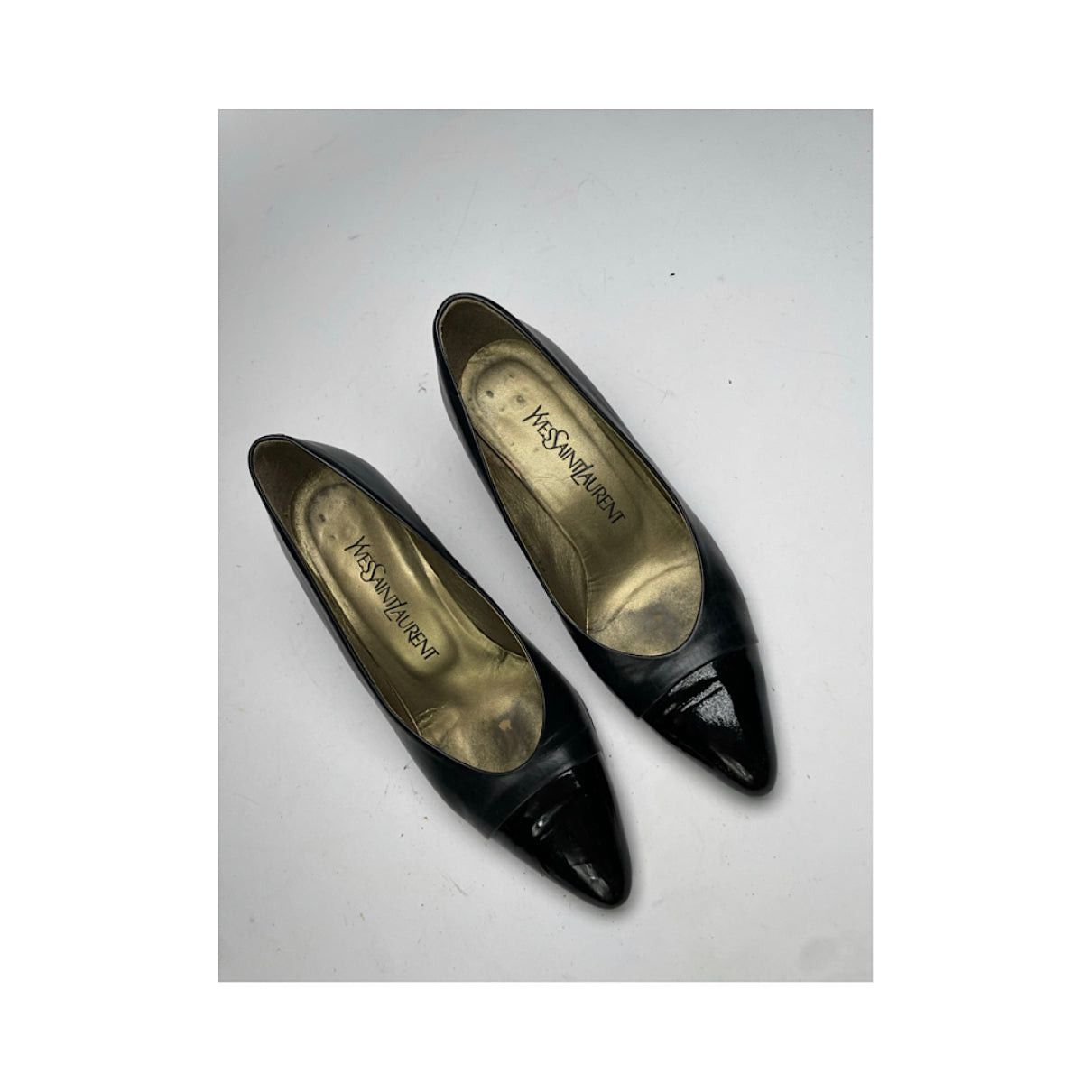 Yves Saint Laurent Black Patent Leather Heel Size US 5 / IT 35 - 3 Thumbnail