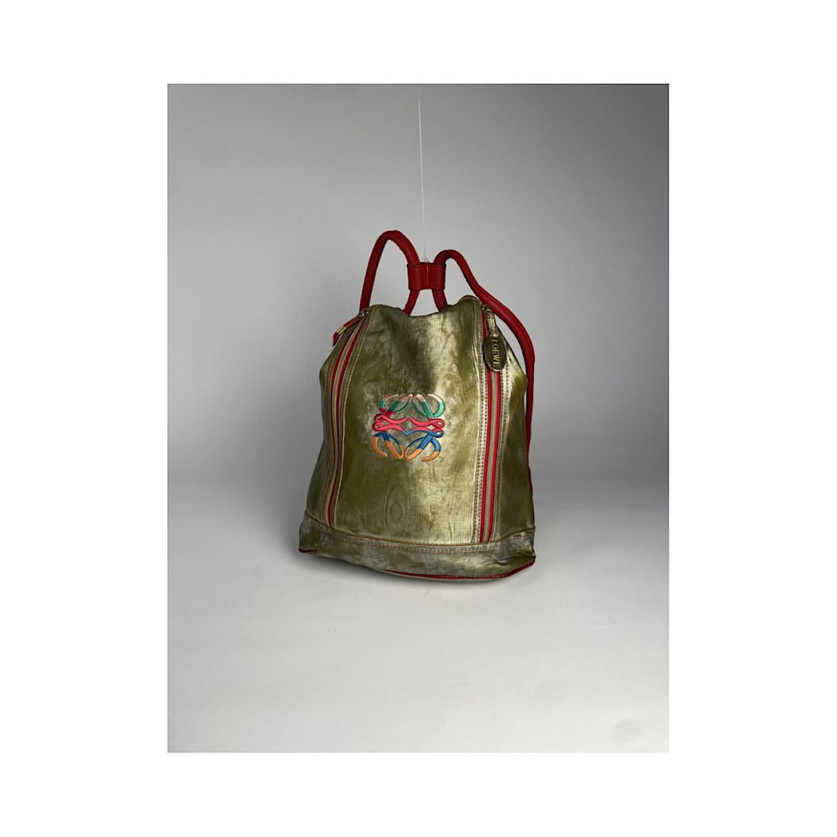 Loewe Goya Multicolour Leather Backpack Size ONE SIZE - 3 Thumbnail