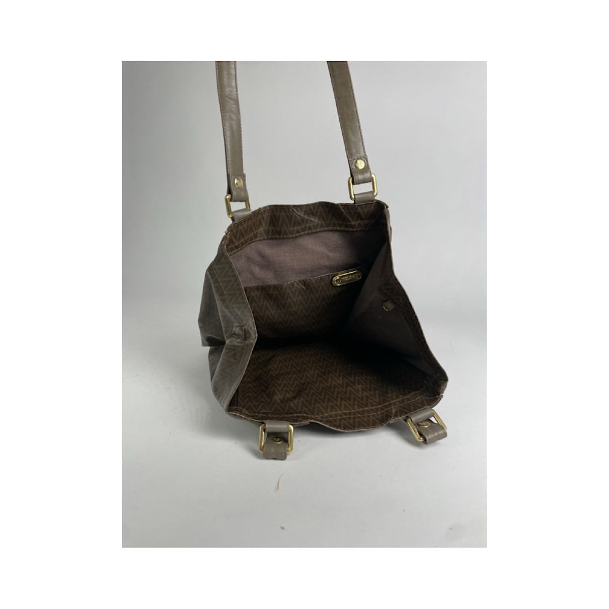 Mario Valentino Brown Leather Handbag Size ONE SIZE - 2 Thumbnail