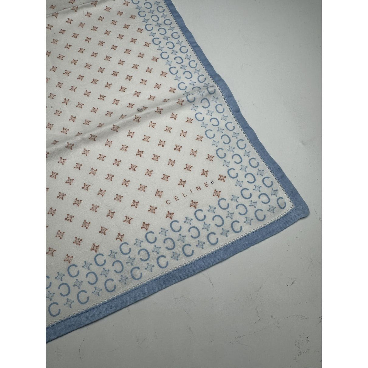 Celine White Silk Scarf Size ONE SIZE - 2 Thumbnail