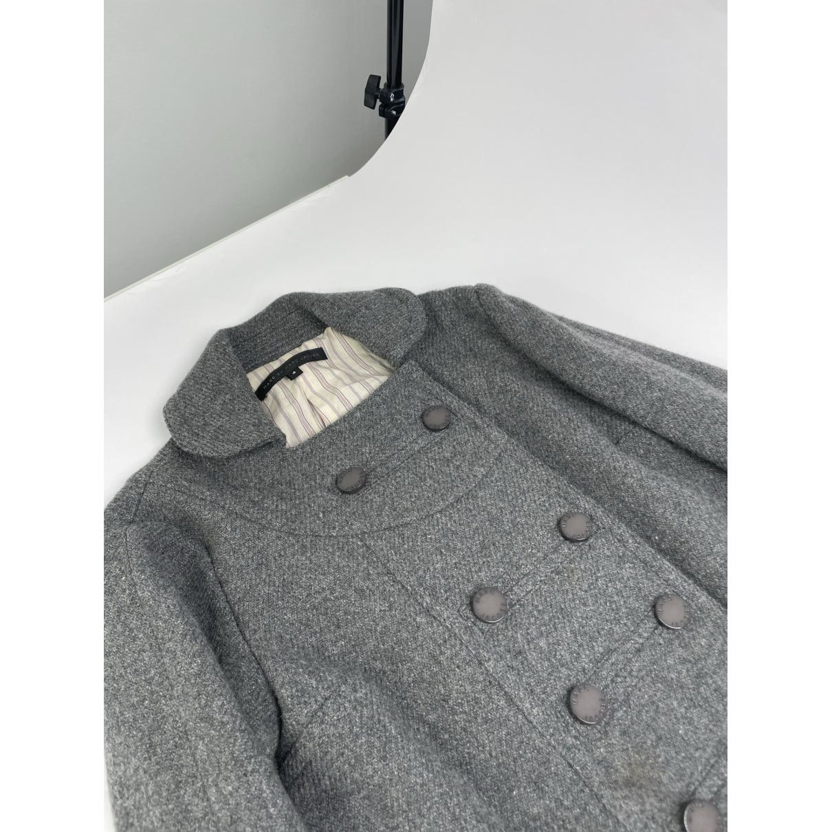 Marc by Marc Jacobs Grey Wool Trench Coat Size S / US 4 / IT 40 - 3 Thumbnail