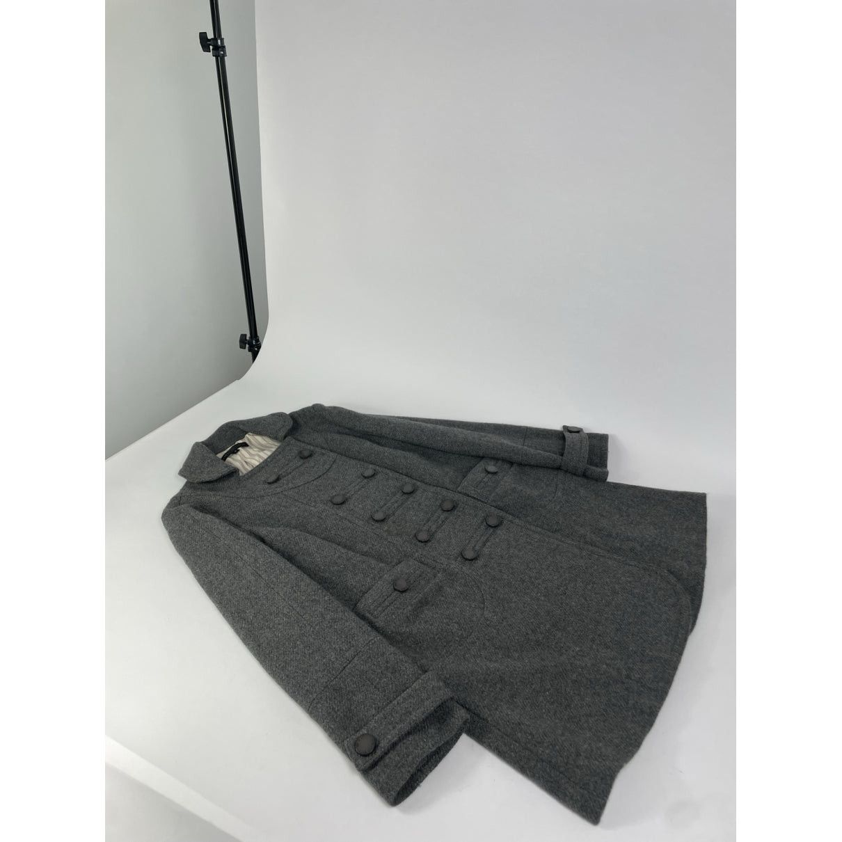 Marc by Marc Jacobs Grey Wool Trench Coat Size S / US 4 / IT 40 - 2 Thumbnail