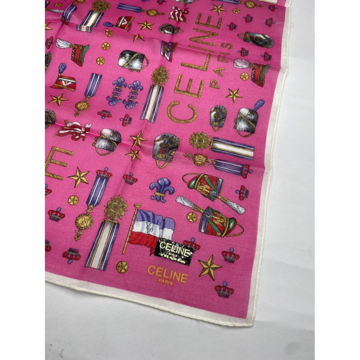 Celine Pink Silk Scarf Size ONE SIZE - 2 Thumbnail
