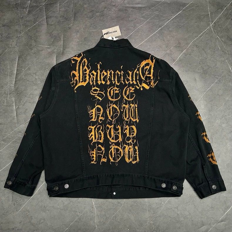 Balenciaga Balenciaga Distressed Denim Jacket - dmc Size US S / EU 44-46 / 1 - 2 Thumbnail