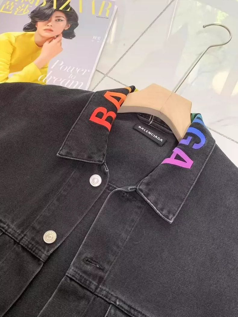 Balenciaga Balenciaga Rainbow Logo Denim Jacket - dmc Size US M / EU 48-50 / 2 - 5 Thumbnail